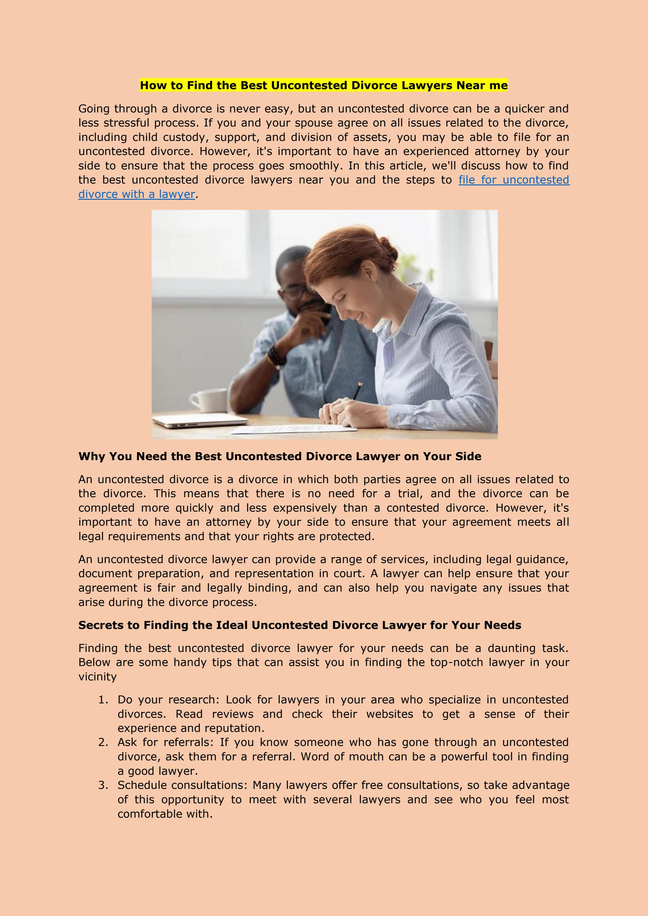 How to Find the Best Uncontested Divorce Lawyers Near me by LeLawTx Issuu