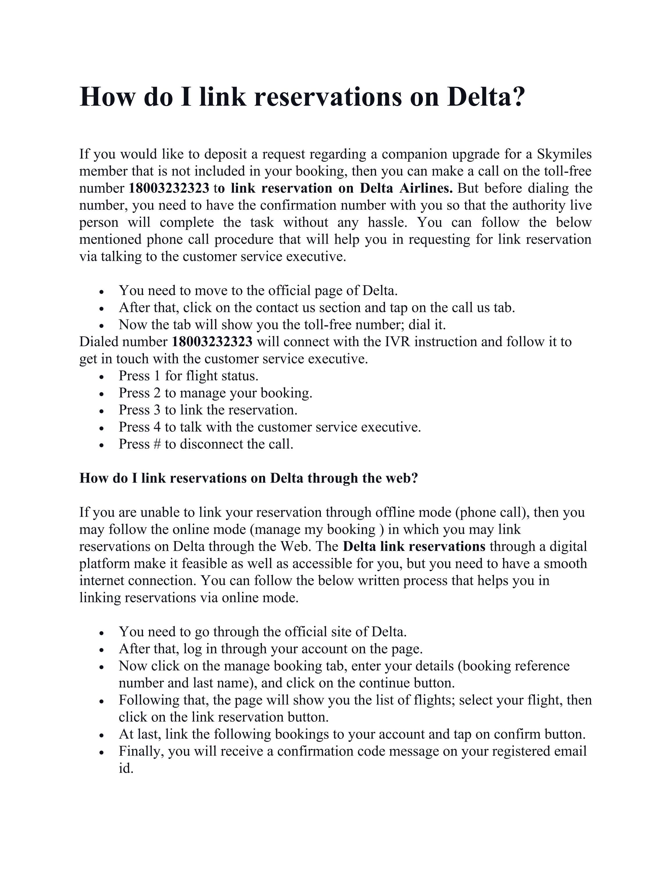 How do I connect my Delta reservation? by reservationsspot Issuu