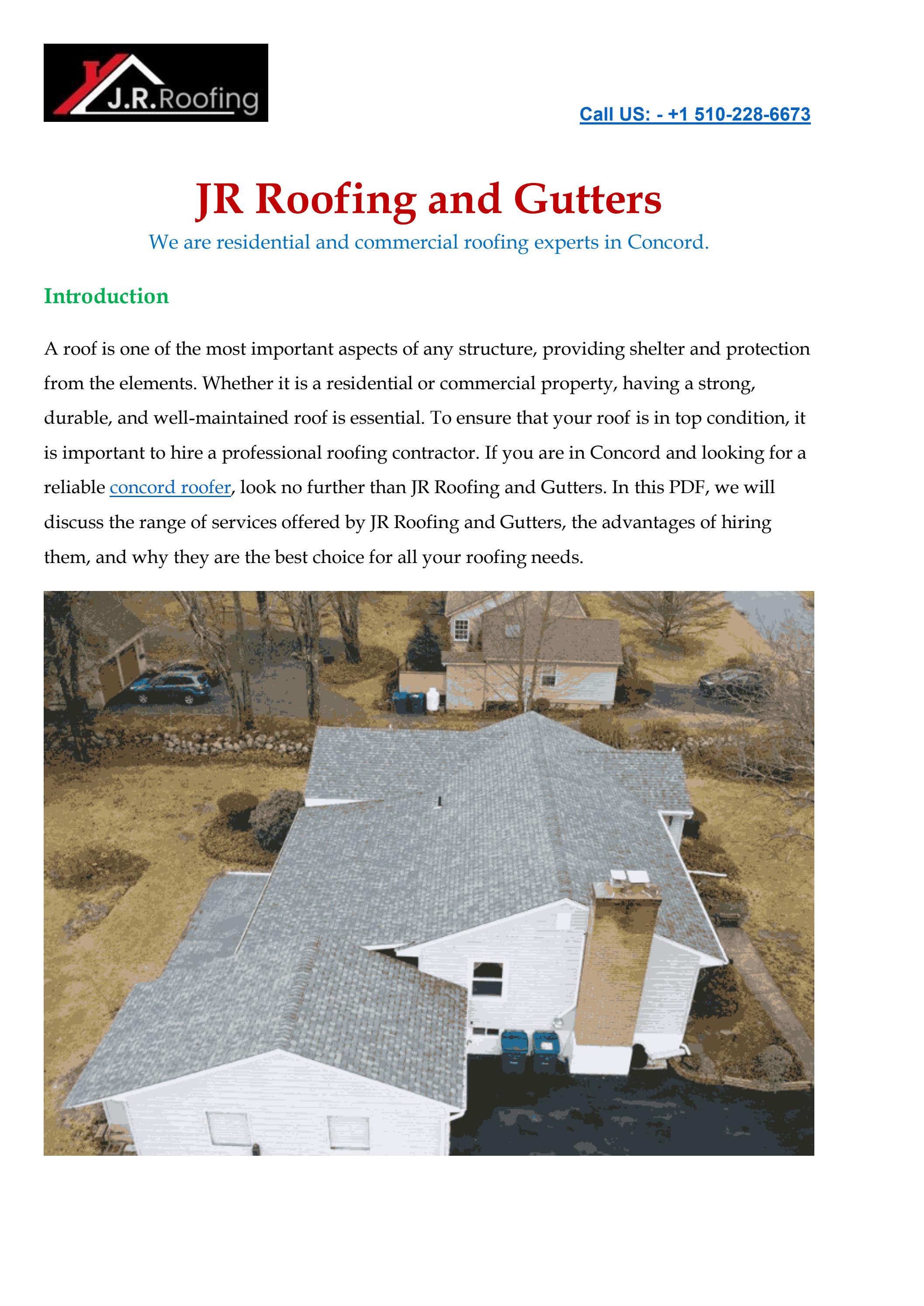 Top Concord Roofer by JR Roofing And Gutters Issuu