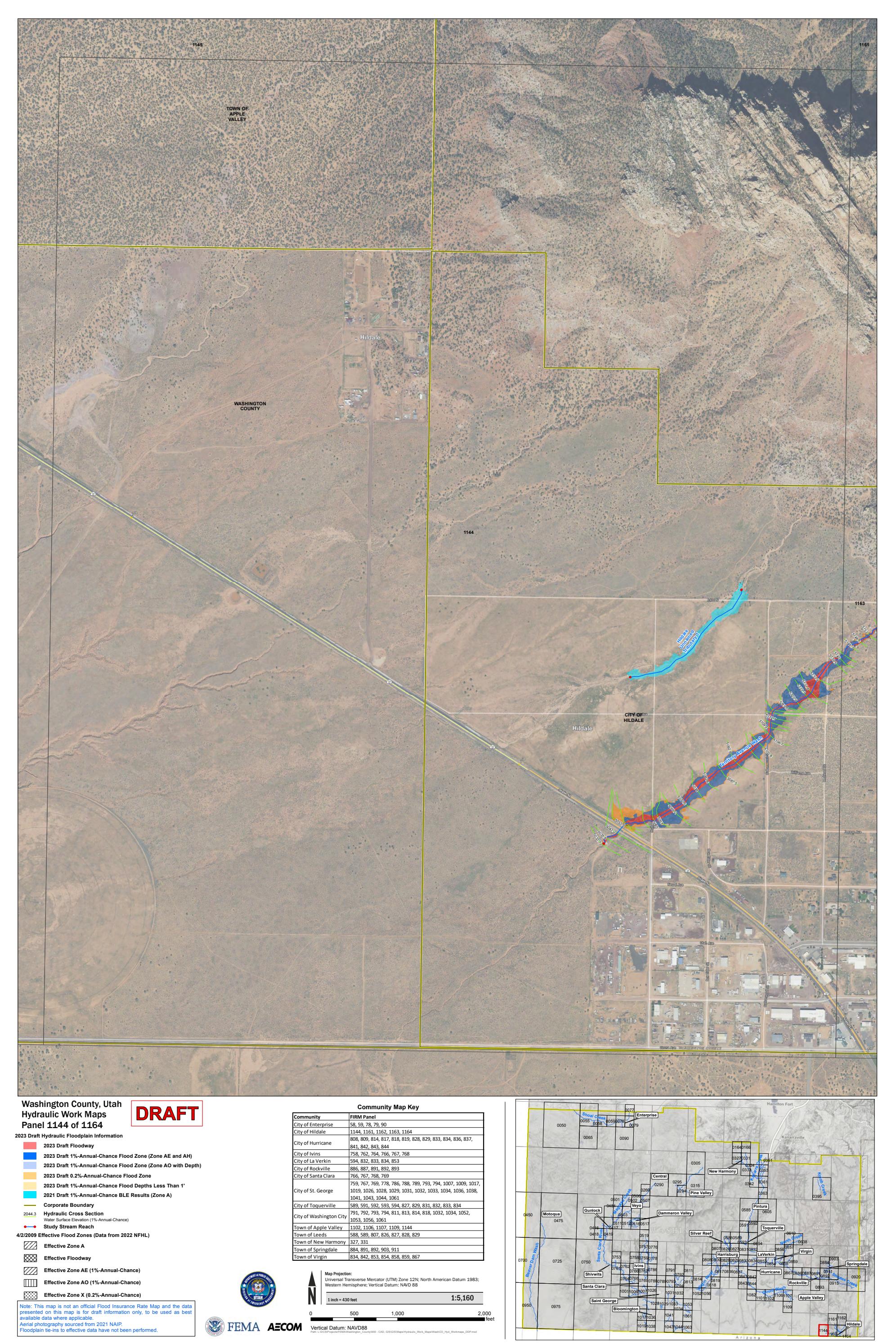 Hildale Floodplain Work Maps by Utah Division of Emergency Management