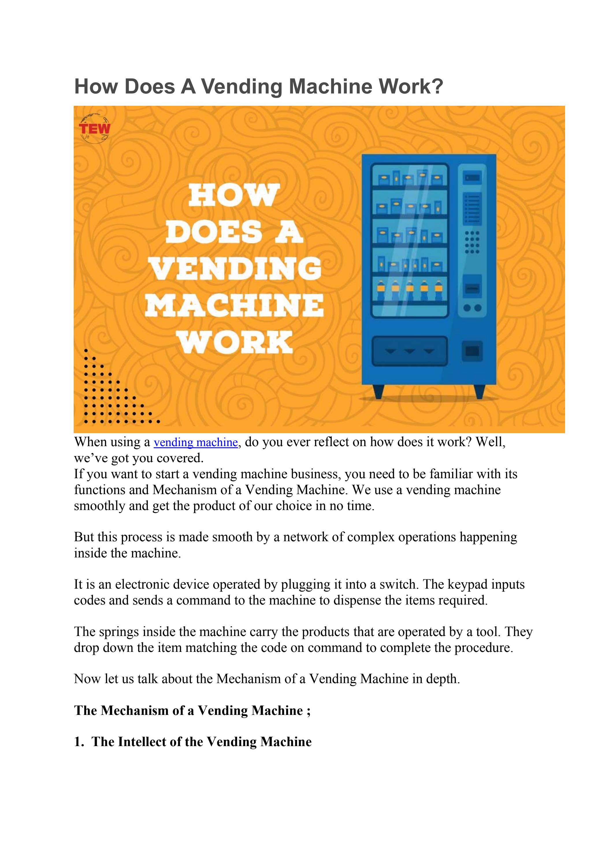 How Does A Vending Machine Work? by TEW MAGAZINE Issuu