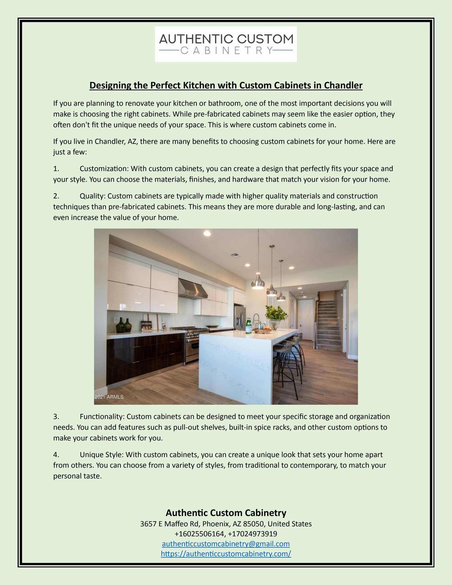 Designing the Perfect Kitchen with Custom Cabinets in Chandler by ...