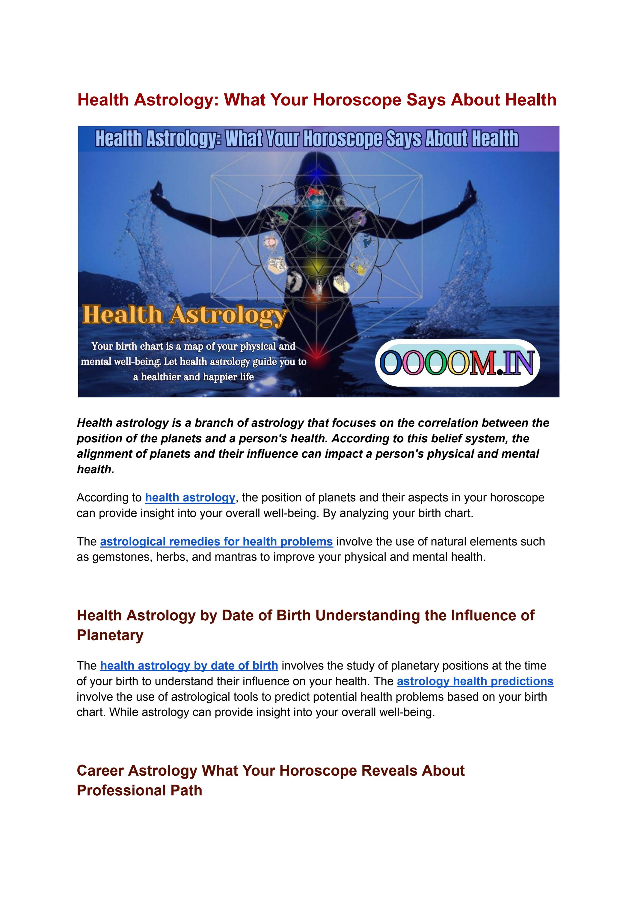 Health Astrology What Your Horoscope Says About Health by kundali