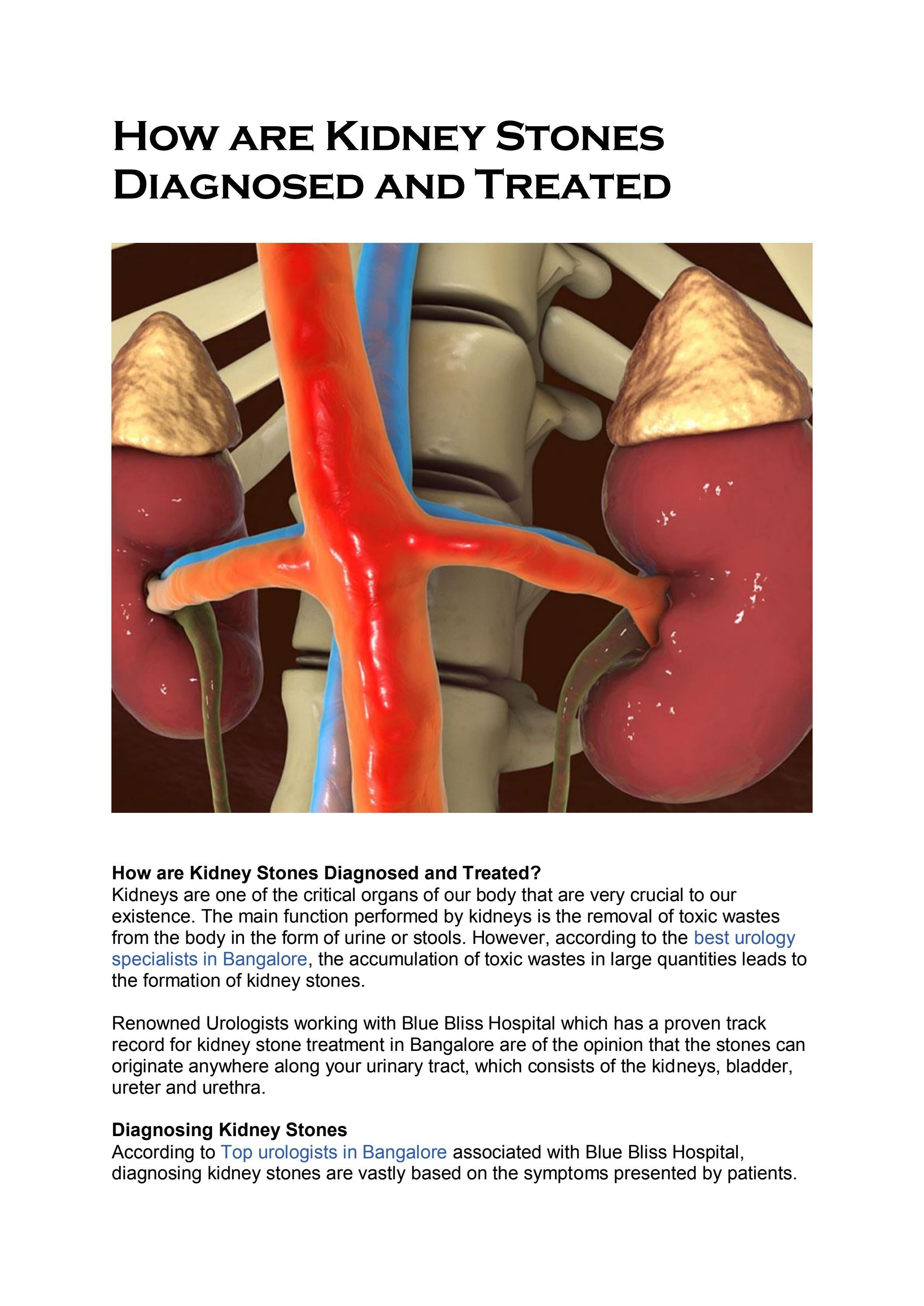 How are Kidney Stones Diagnosed and Treated by Blue Bliss Hospital Issuu