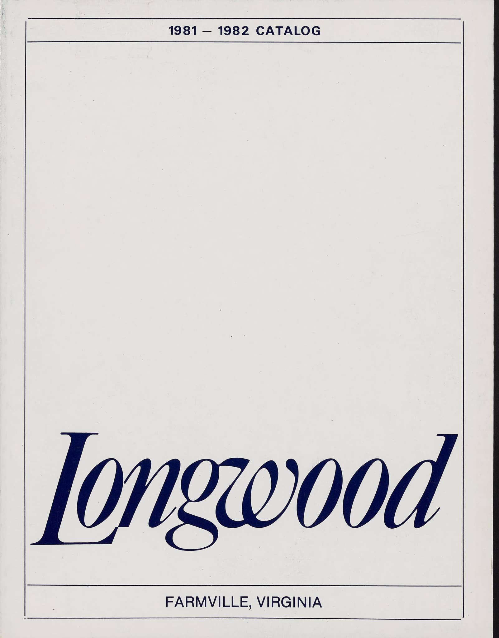 Longwood College Catalog 19811982 by Greenwood Library Issuu