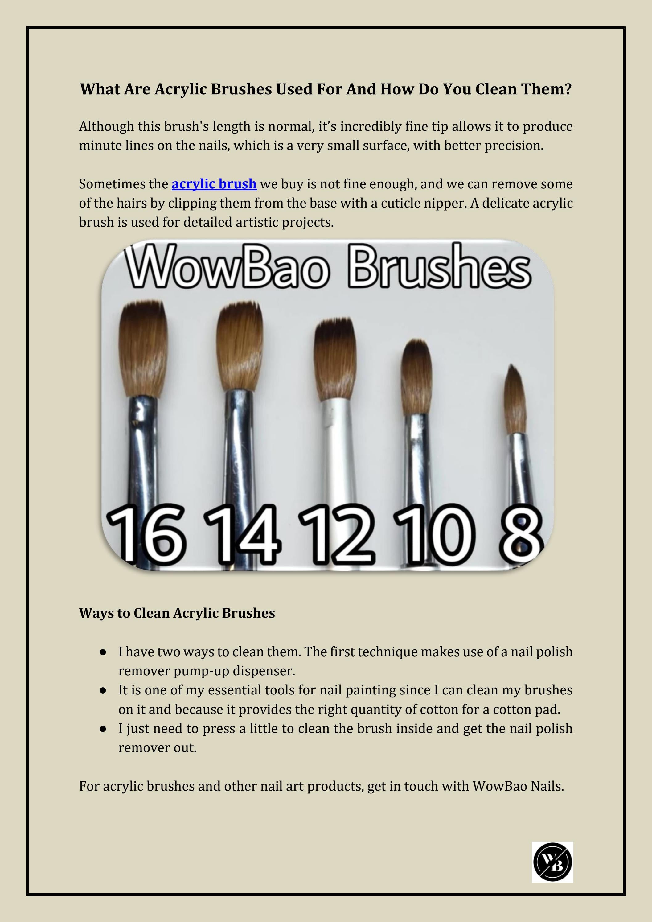 What Are Acrylic Brushes Used For And How Do You Clean Them? by WowBao