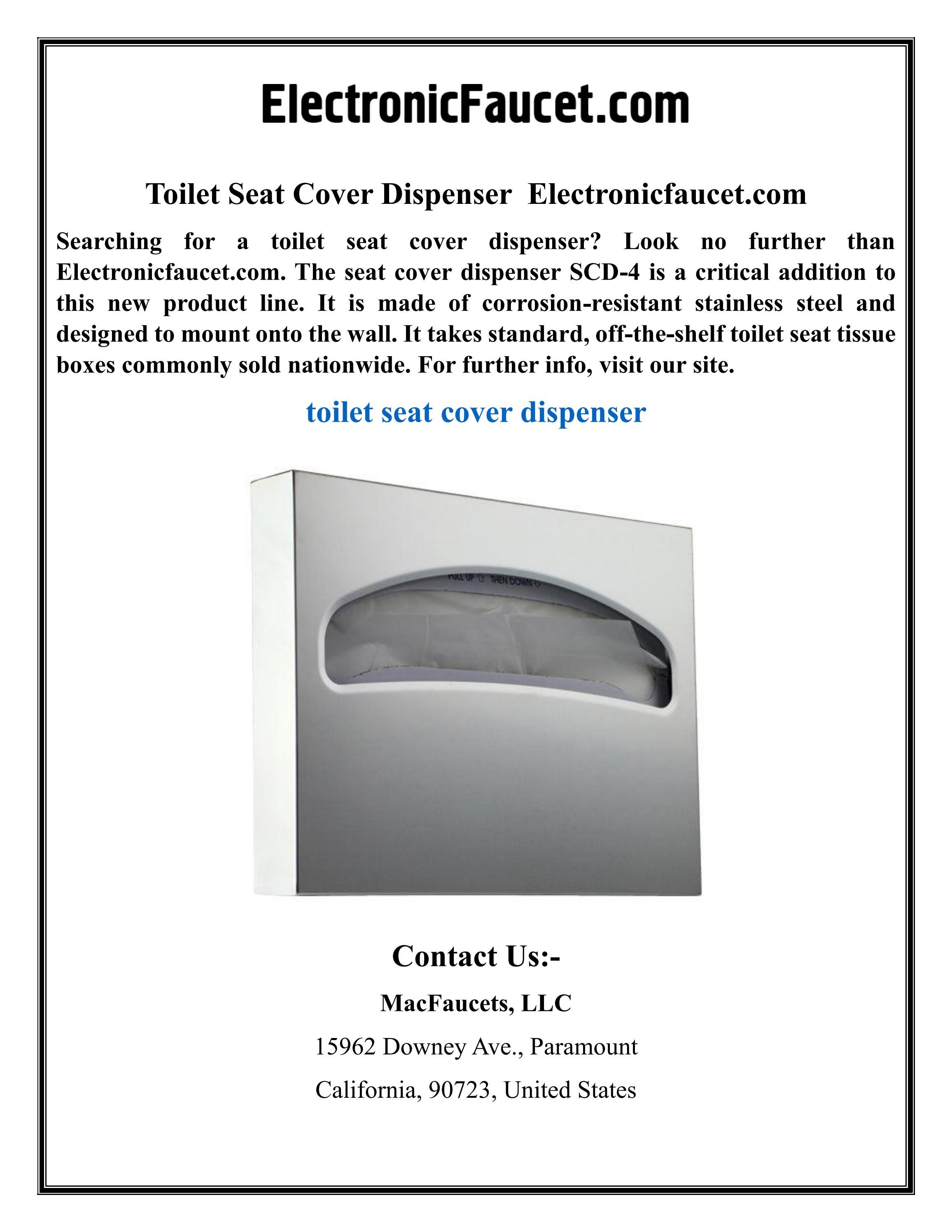 Toilet Seat Cover Dispenser by Electionic faucet