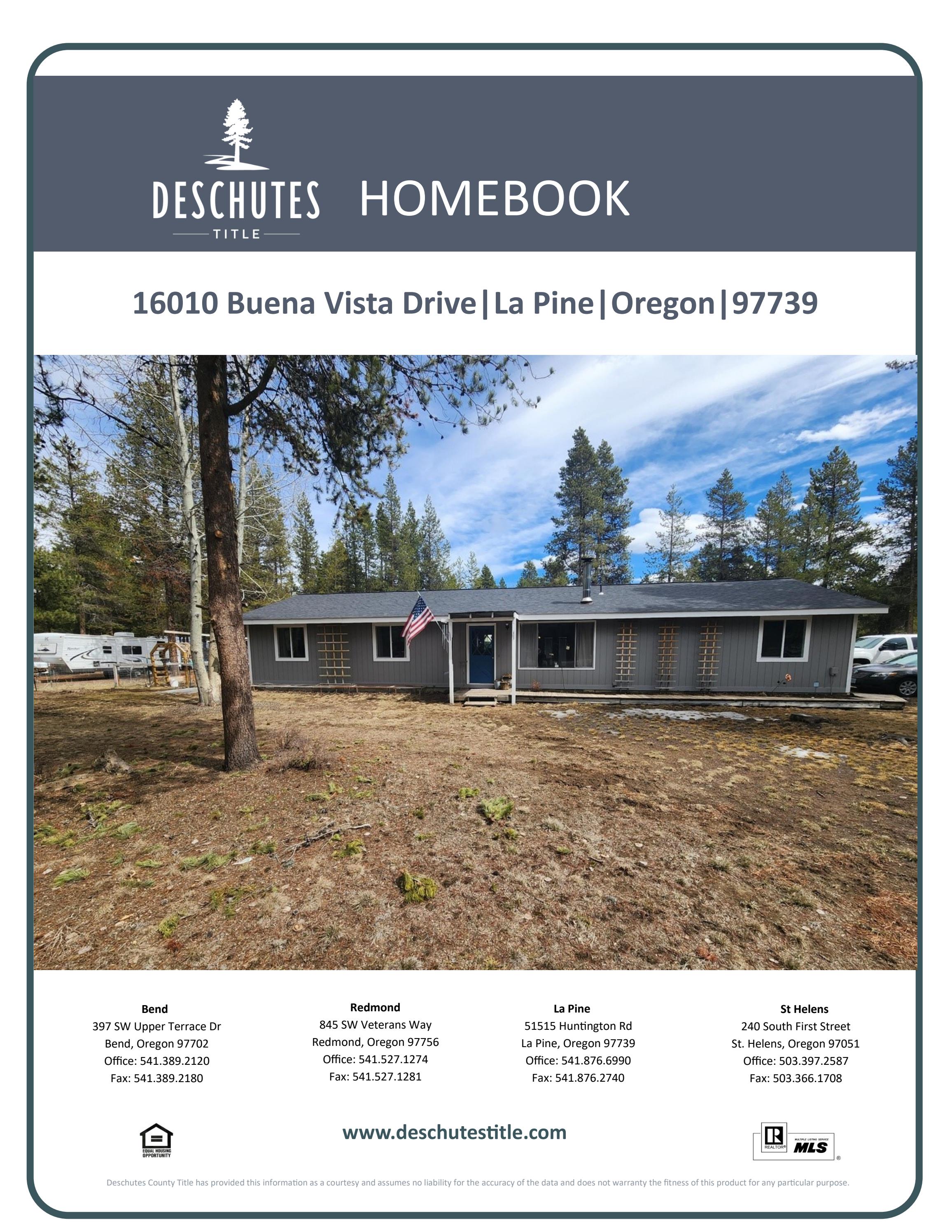 16010 Buena Vista Drive La Pine - Homebook by info-deschutestitle - Issuu