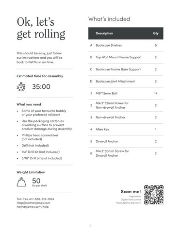 nathanjameshome 家具目录 · Theo 书柜 Instruction Sheet 第 2 页