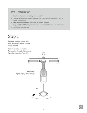 nathanjameshome 灯饰目录 · Nate 吊灯 Instruction Sheet 第 5 页