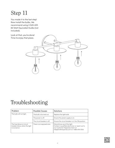 nathanjameshome 家具目录 · Pattinson 镜前灯 Instruction Sheet 第 11 页