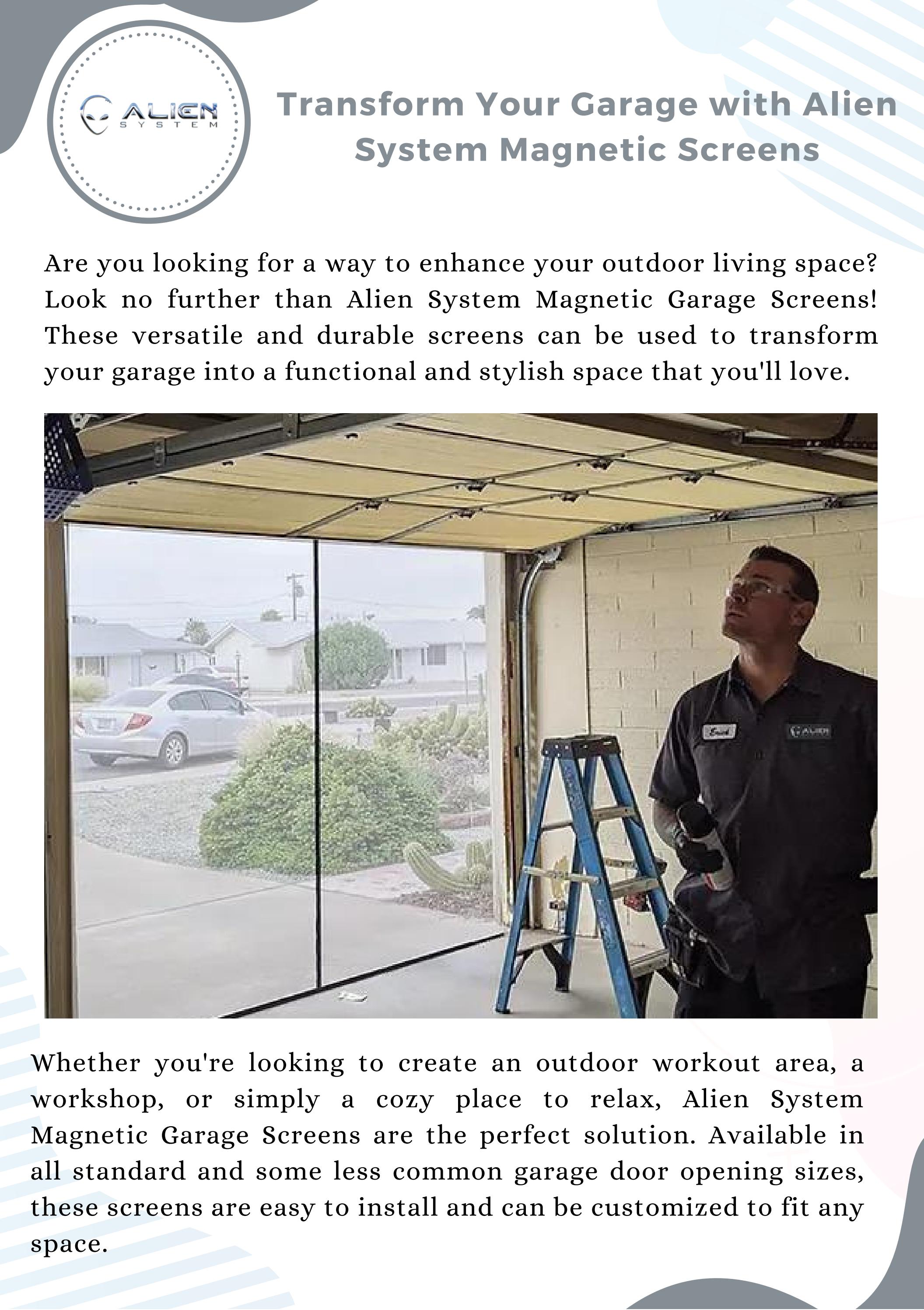 Transform Your Garage with Alien System Screens by