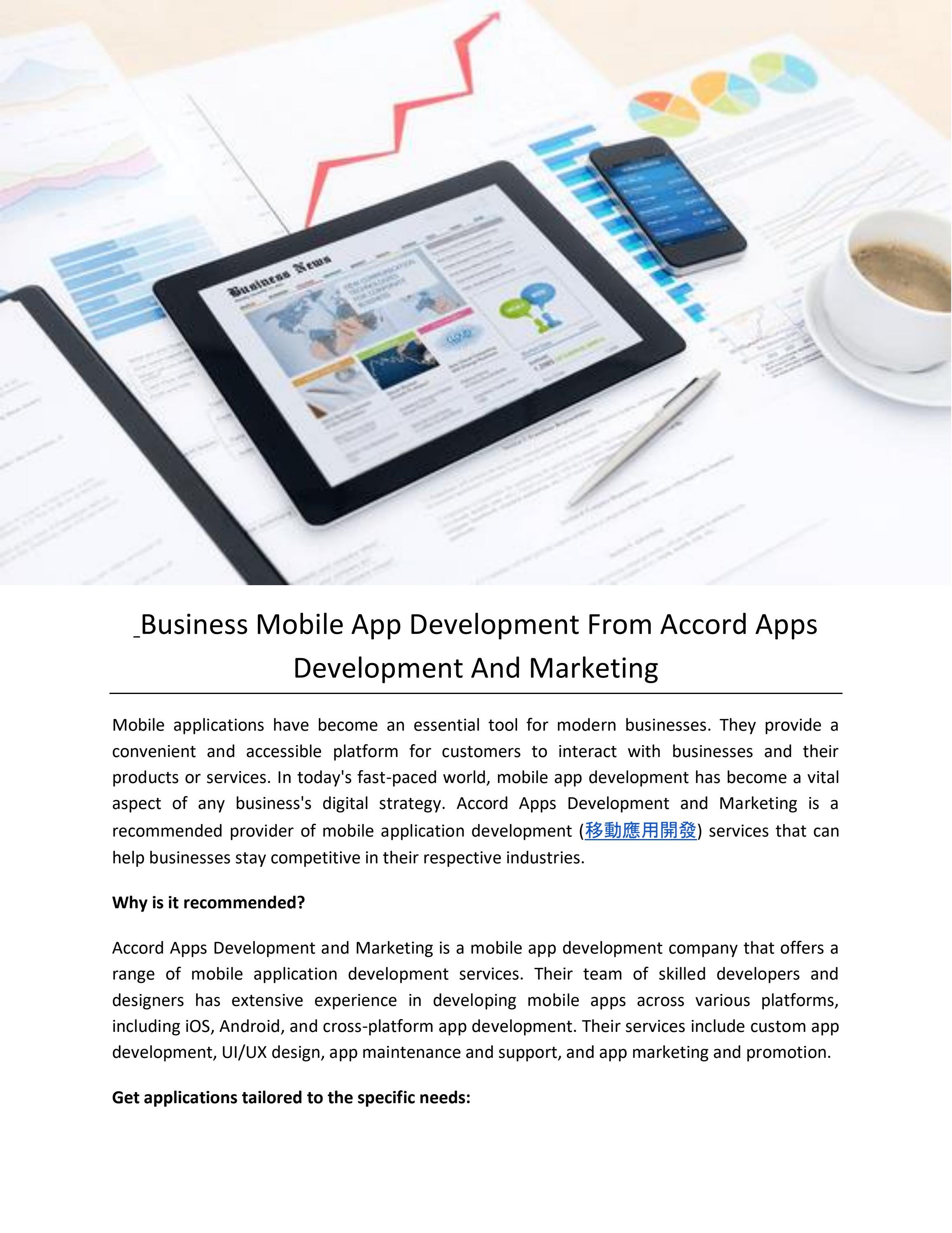 Business Mobile App Development From Accord Apps Development And