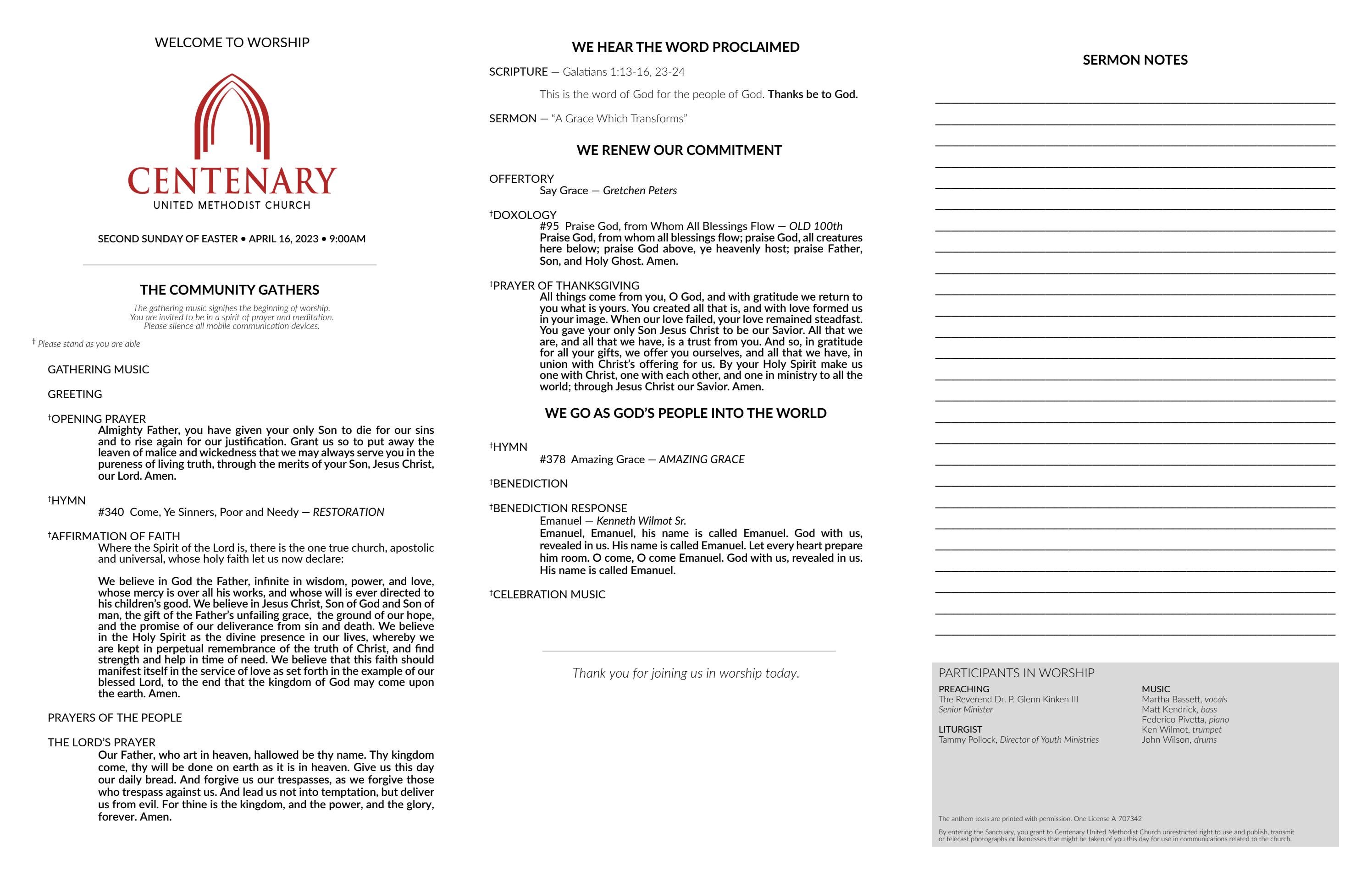 April 16, 2023 • 9am Worship by Centenary United Methodist Church Issuu
