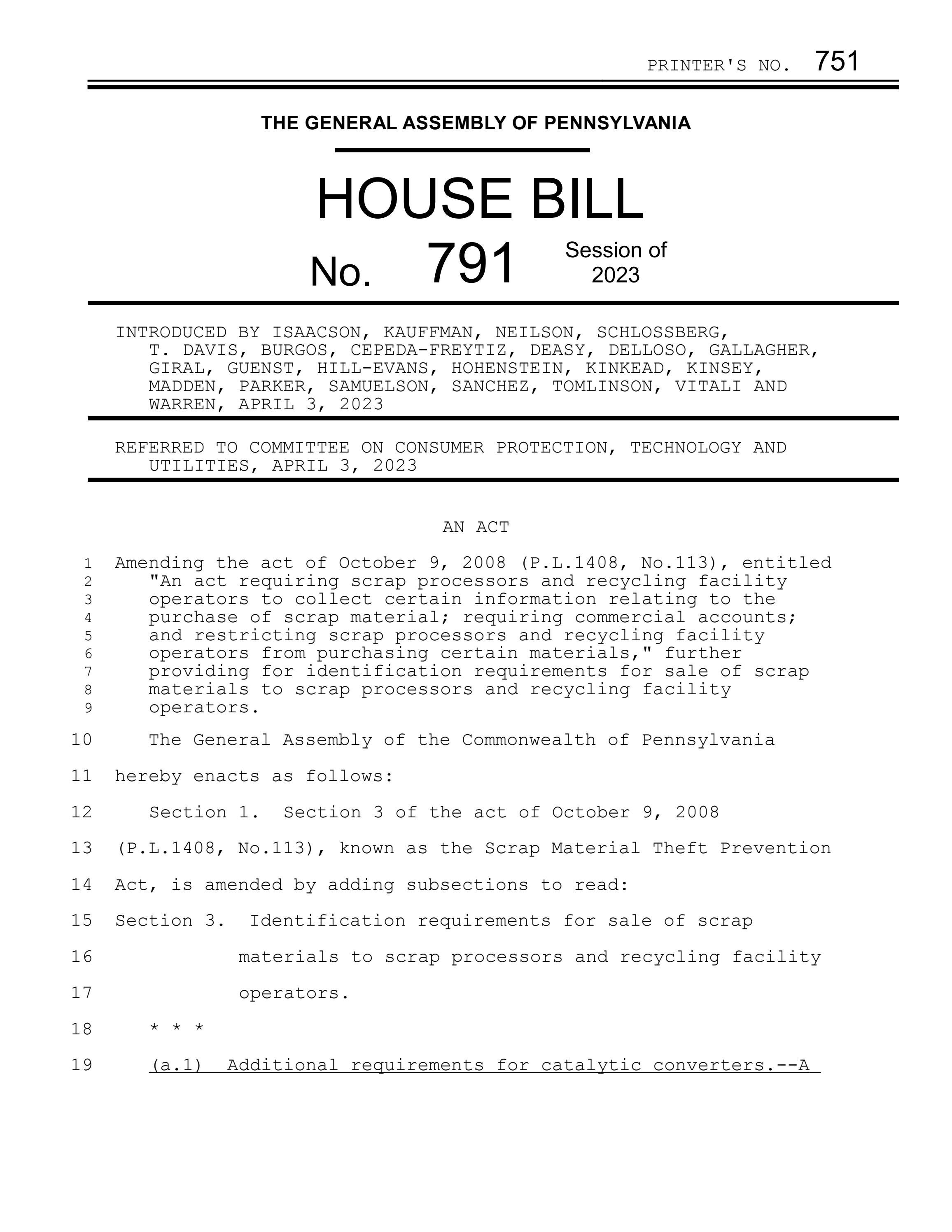 Pennsylvania House Bill 791 by piada Issuu