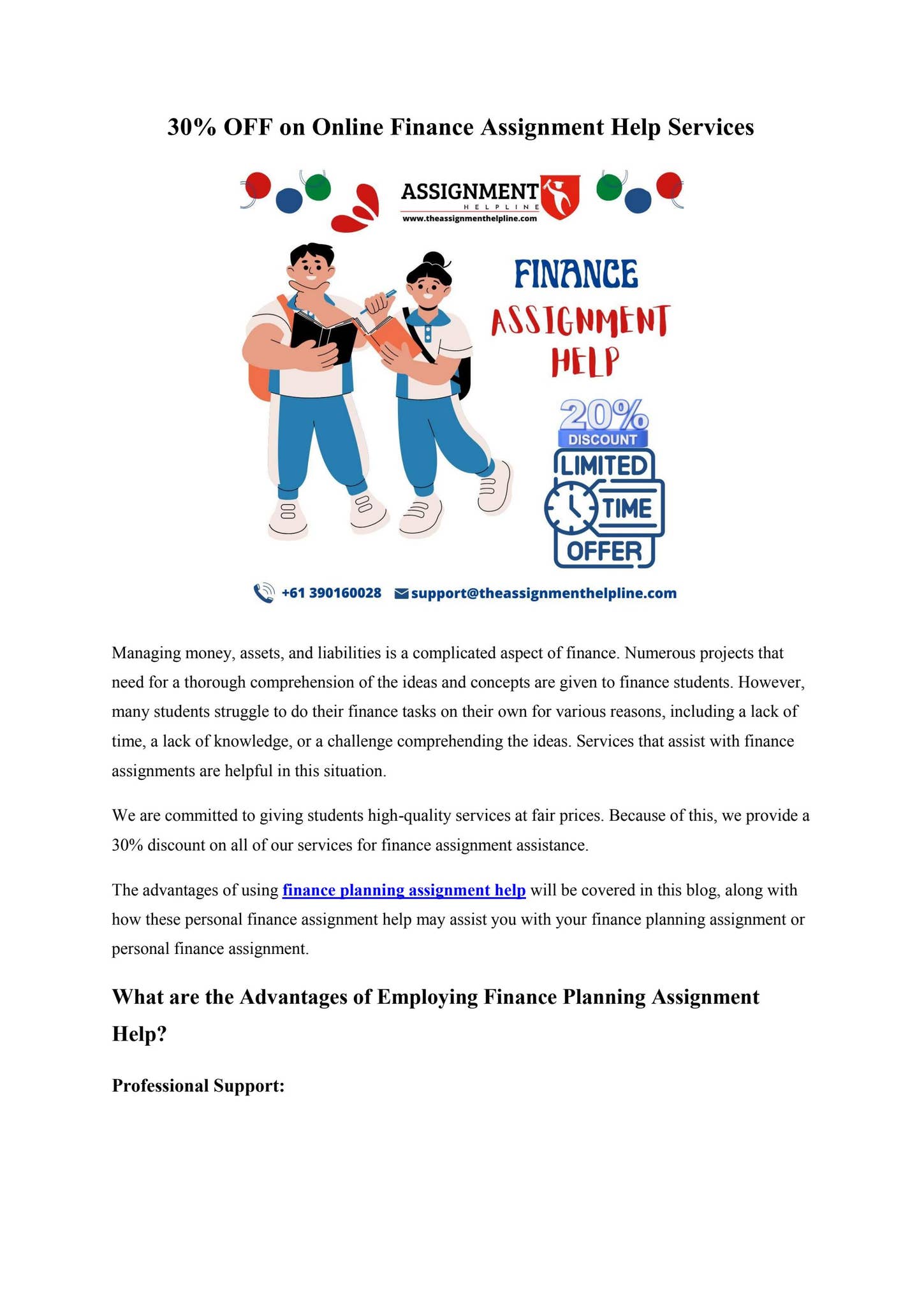30% OFF on Online Finance Assignment Help Services by Jane Wilson - Issuu