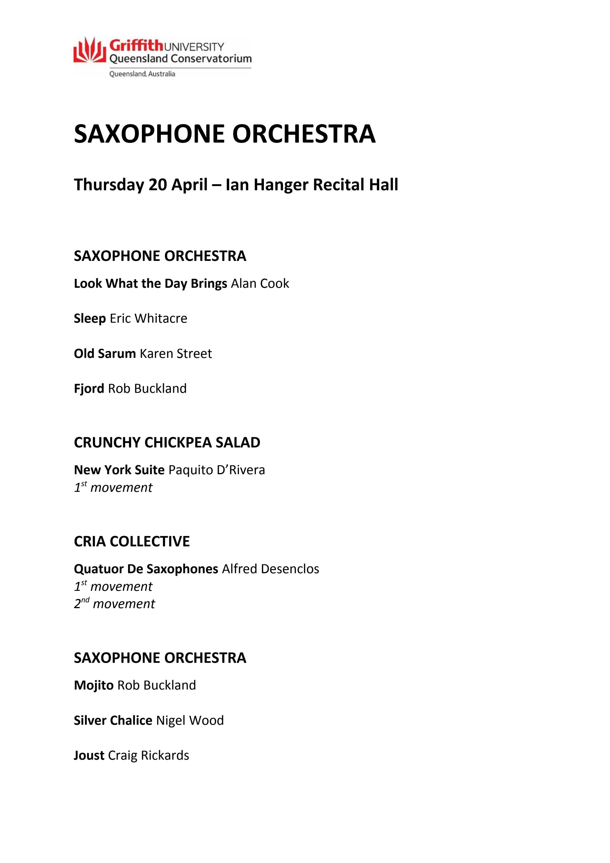 Saxophone Orchestra by Queensland Conservatorium Griffith University