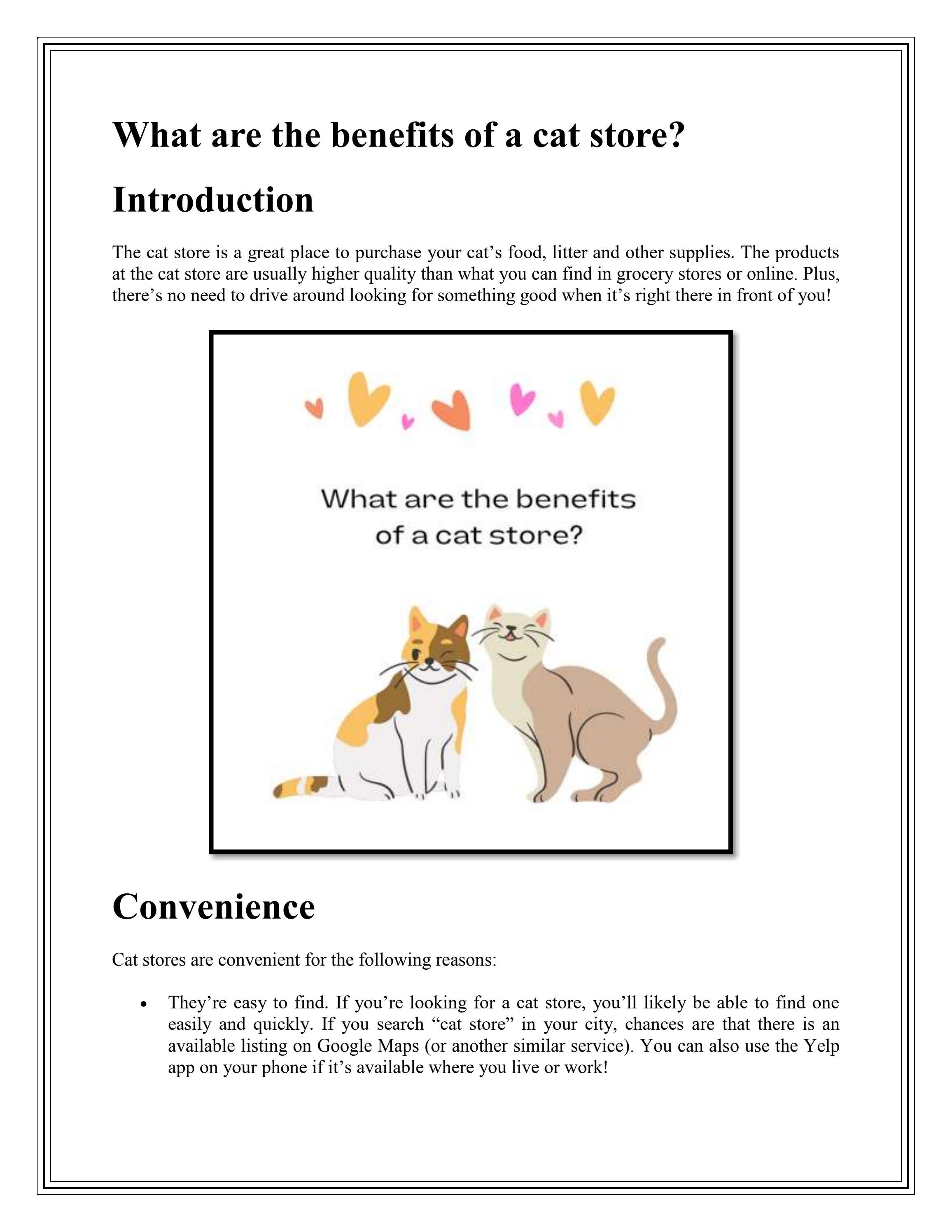 What are the benefits of a cat store by Happy and Polly Issuu