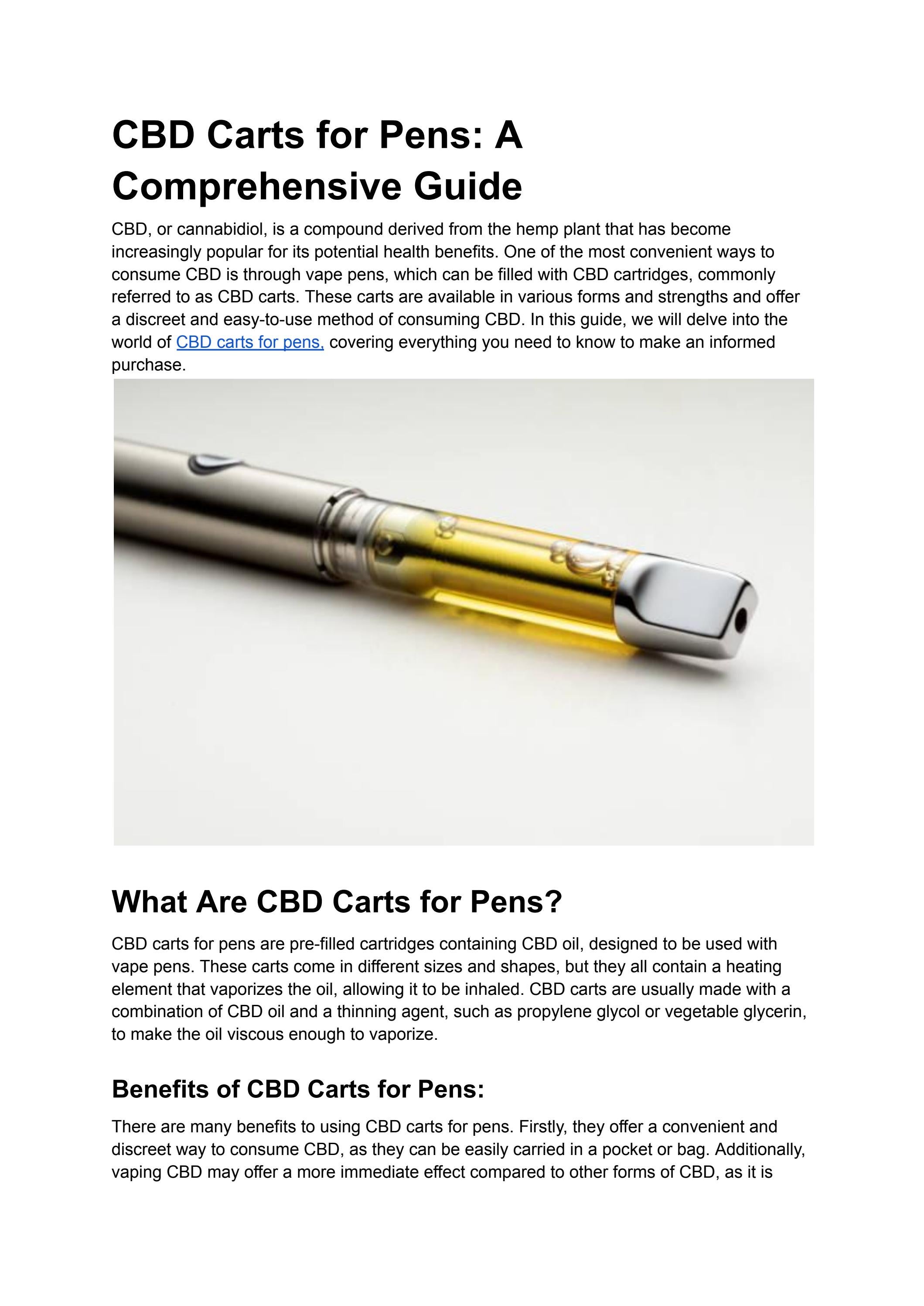 CBD Carts for Pens A Comprehensive Guide by kalus micheal Issuu