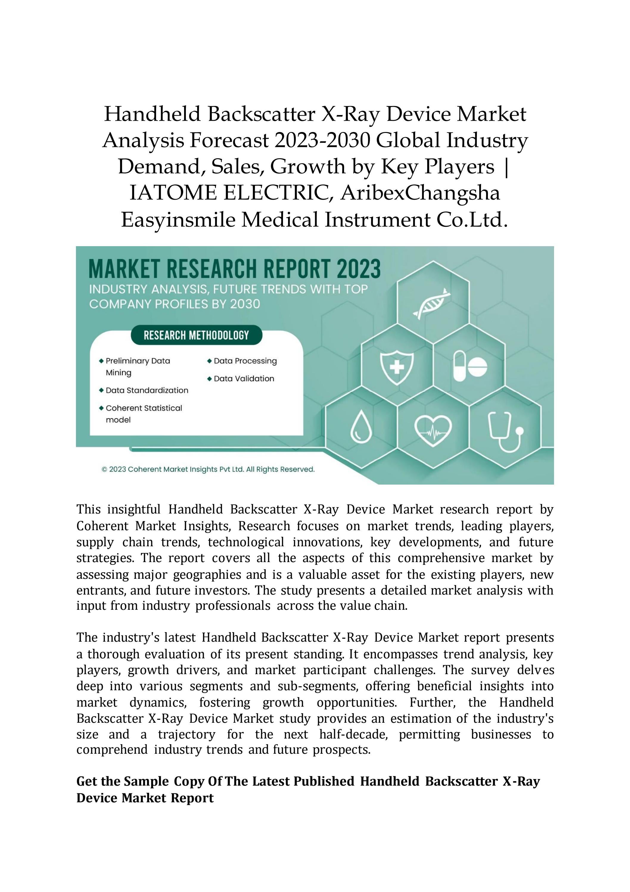 Handheld Backscatter XRay Device Market Analysis by AlexBlogs Issuu
