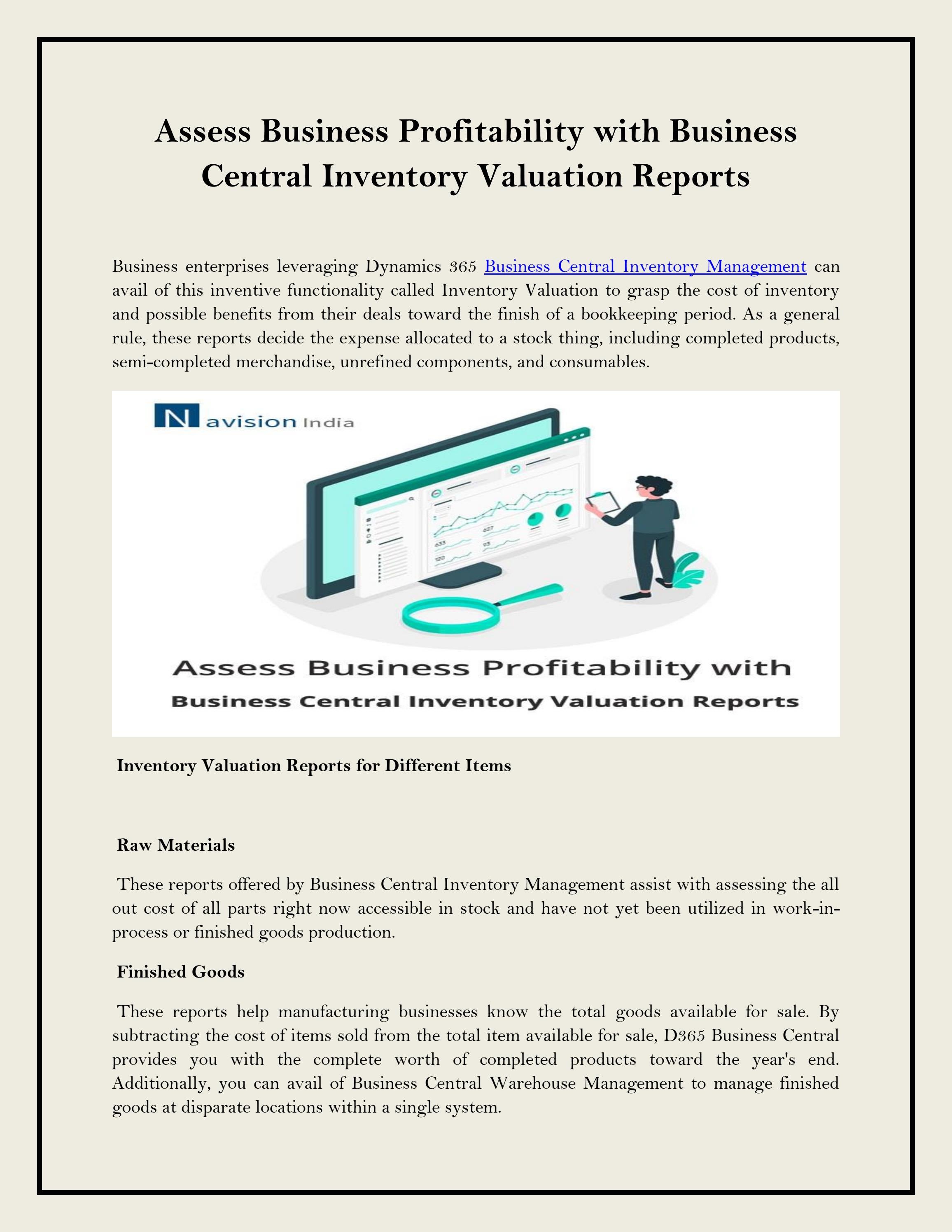 Assess Business Profitability with Business Central Inventory Valuation