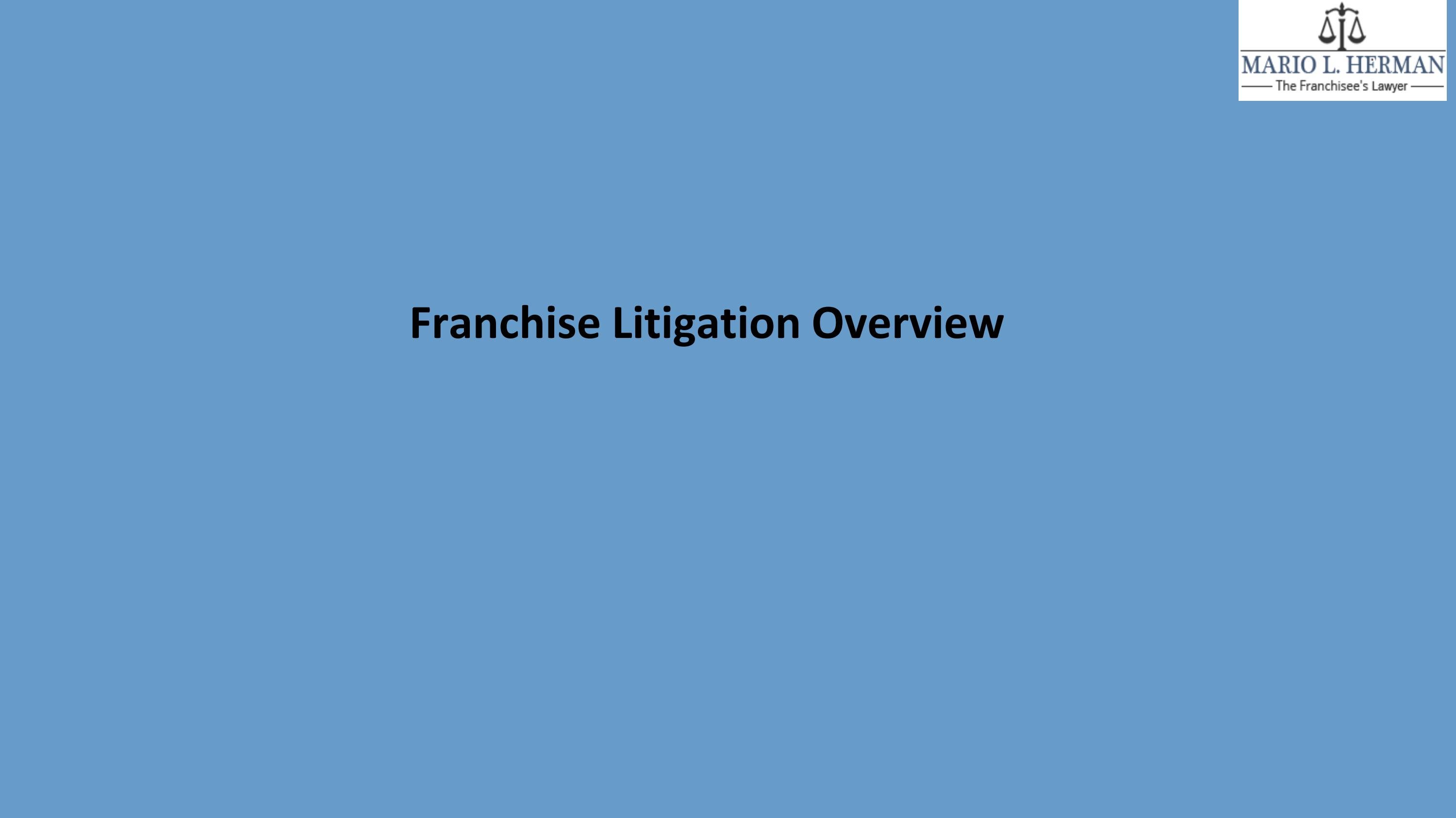 Franchise Litigation Overview by franchiselaw Issuu