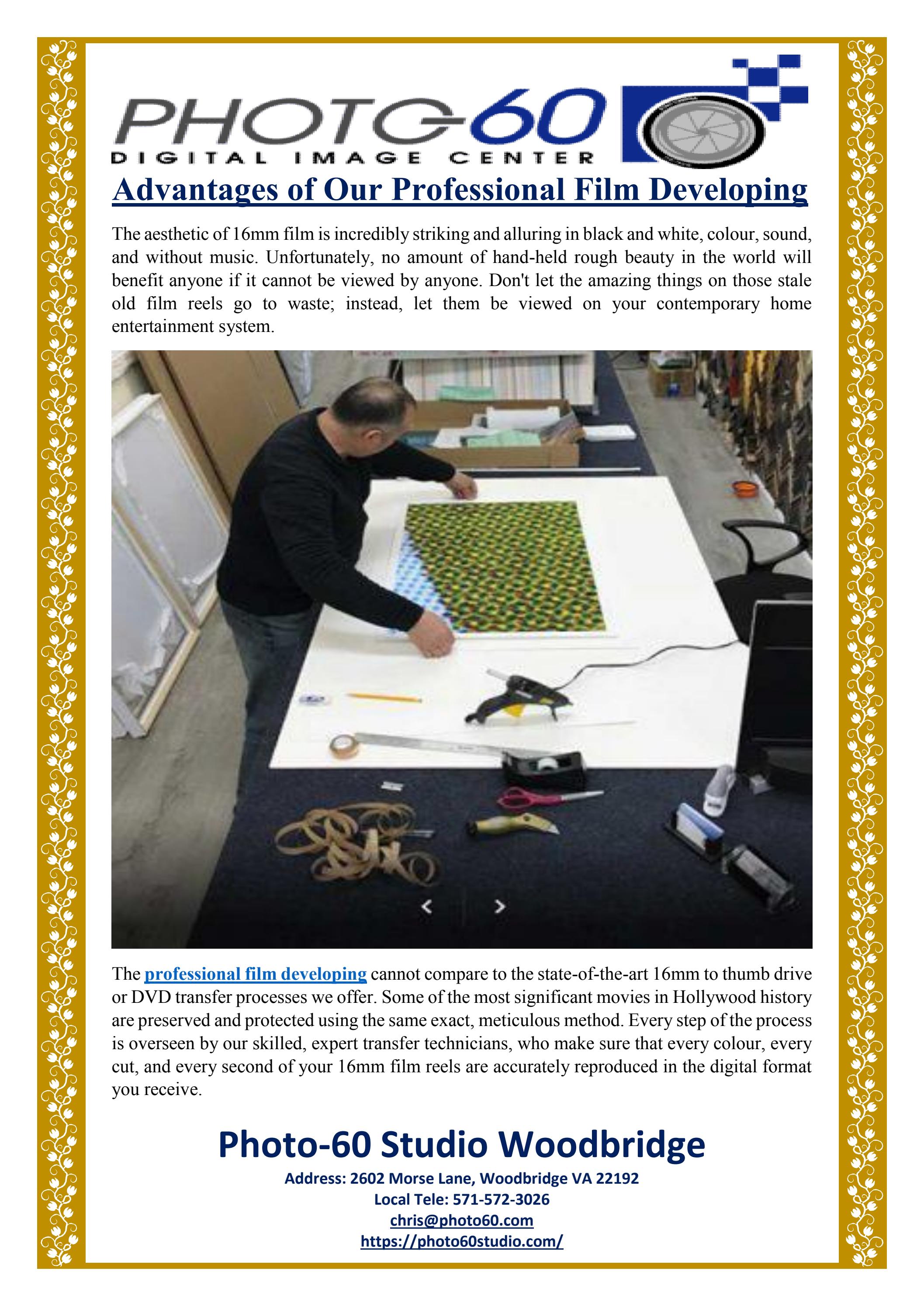 Advantages of Our Professional Film Developing by Photo60 Studio