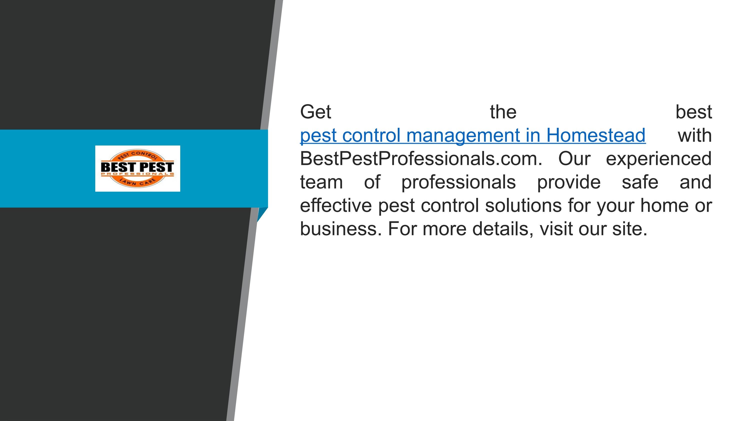Pest Control Management In Homestead by