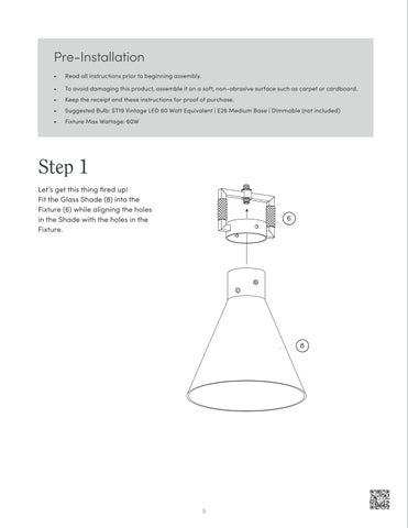 nathanjameshome 灯饰目录 · Vincent 吊灯 Instruction Sheet 第 5 页