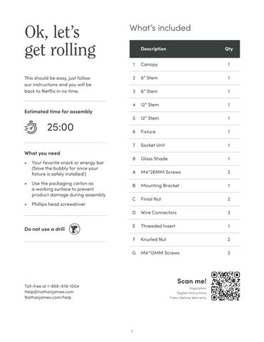 nathanjameshome 灯饰目录 · Vincent 吊灯 Instruction Sheet 第 2 页