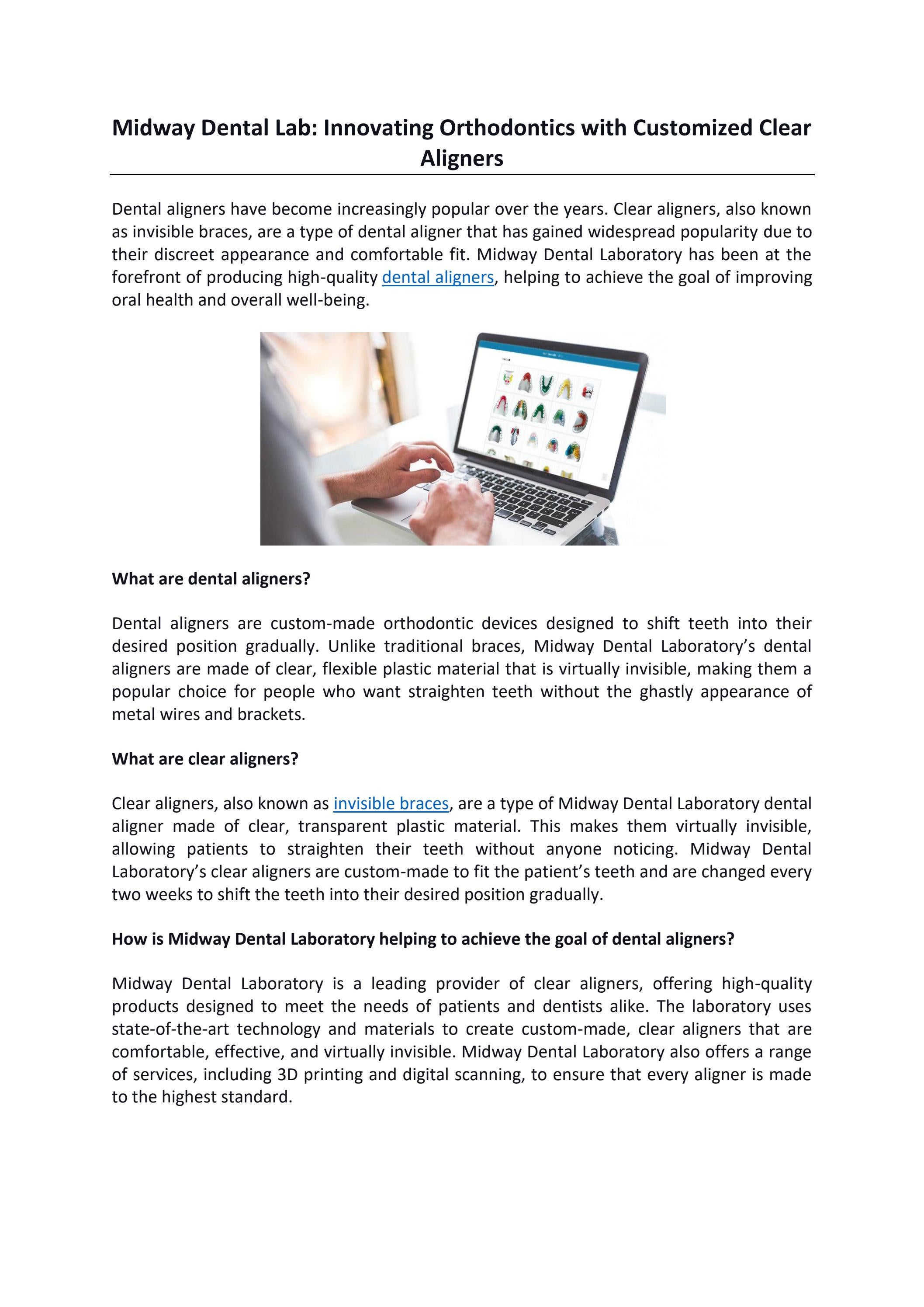 Midway Dental Lab Innovating Orthodontics with Customized Clear