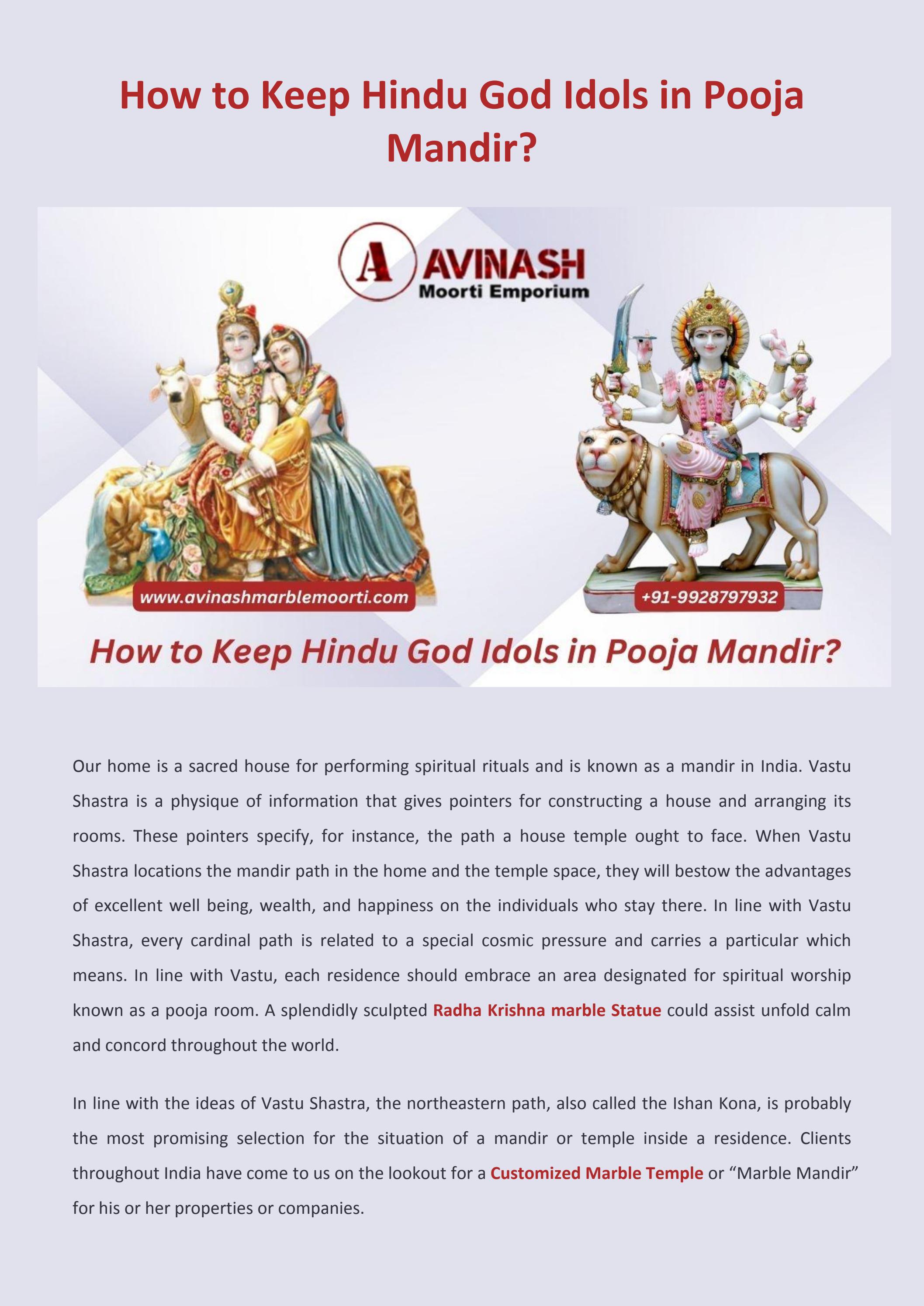 How to Keep Hindu God Idols in Pooja Mandir? by Dinesh Sharma Issuu