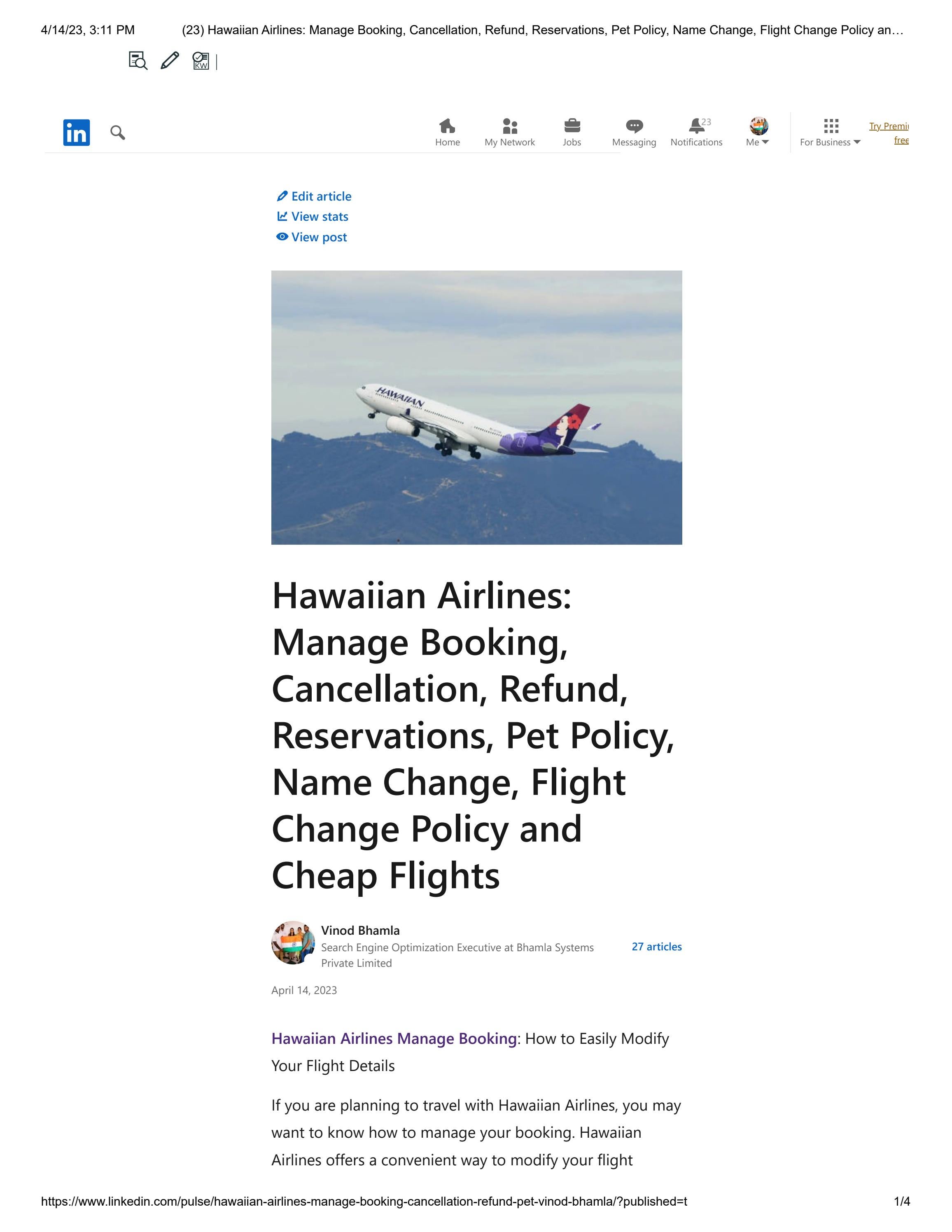 Hawaiian Airlines Manage Booking, Cancellation, Refund, Reservations