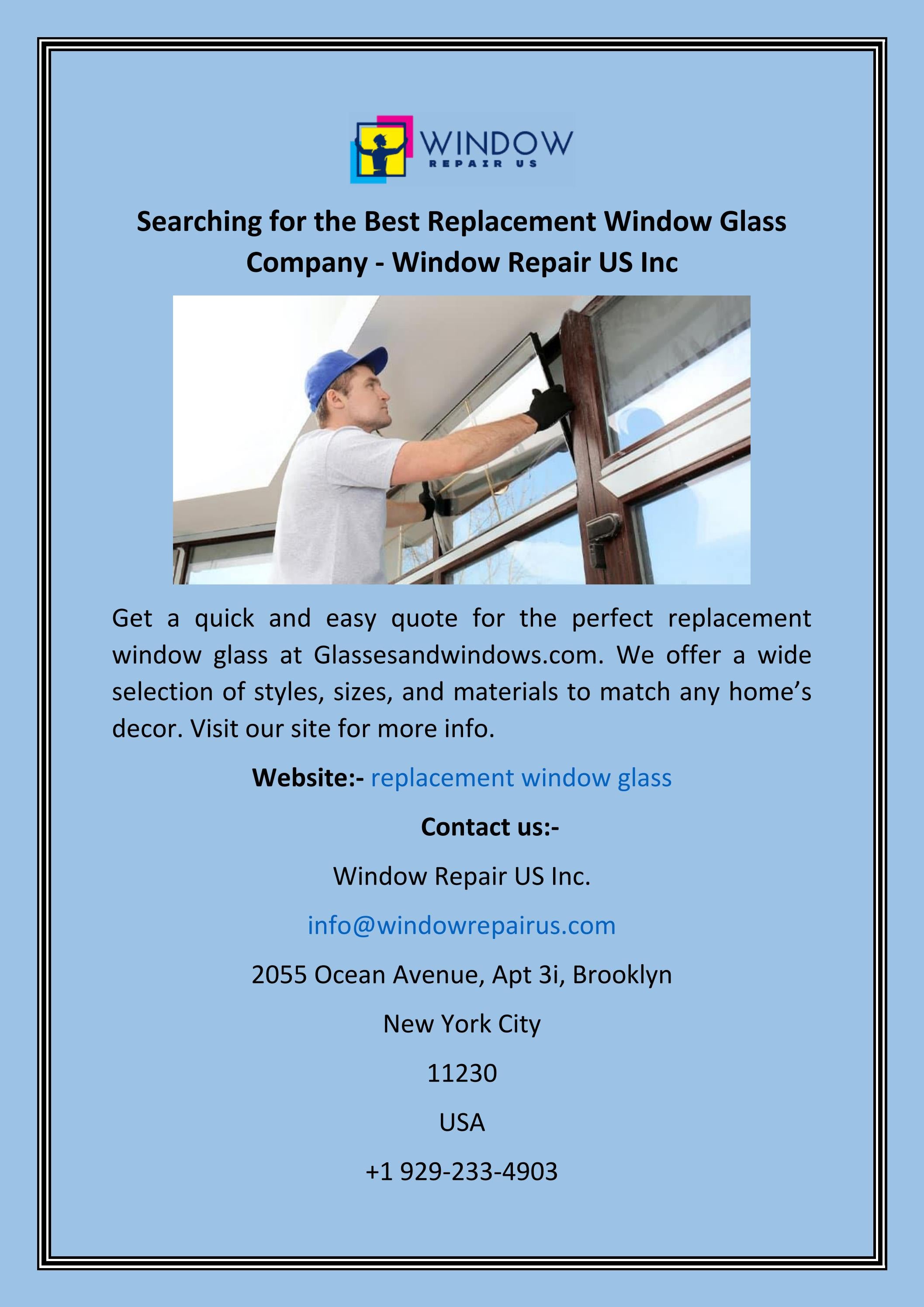 Searching for the Best Replacement Window Glass Company Window Repair