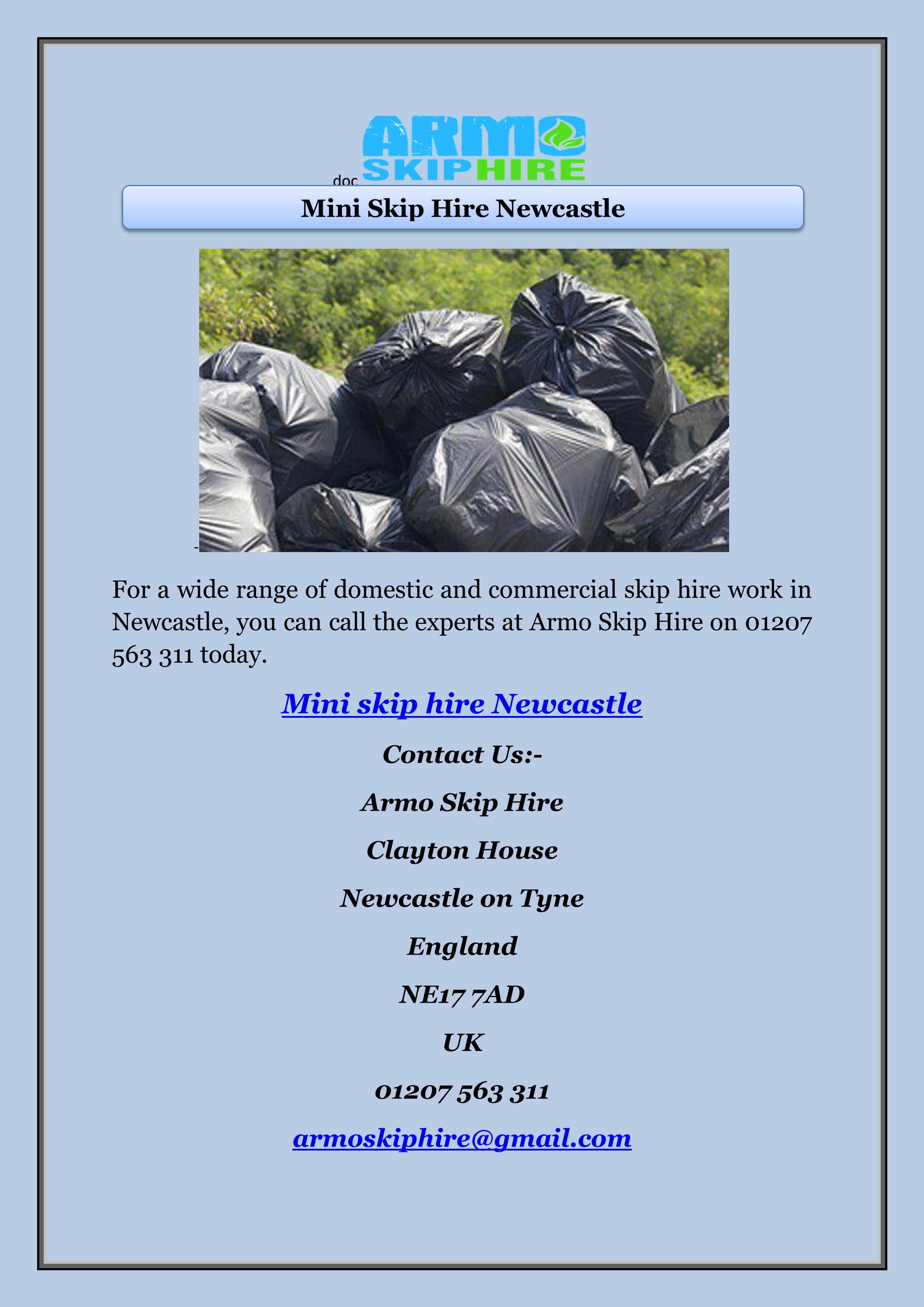 Mini Skip Hire Newcastle by Michael T Lamb Issuu