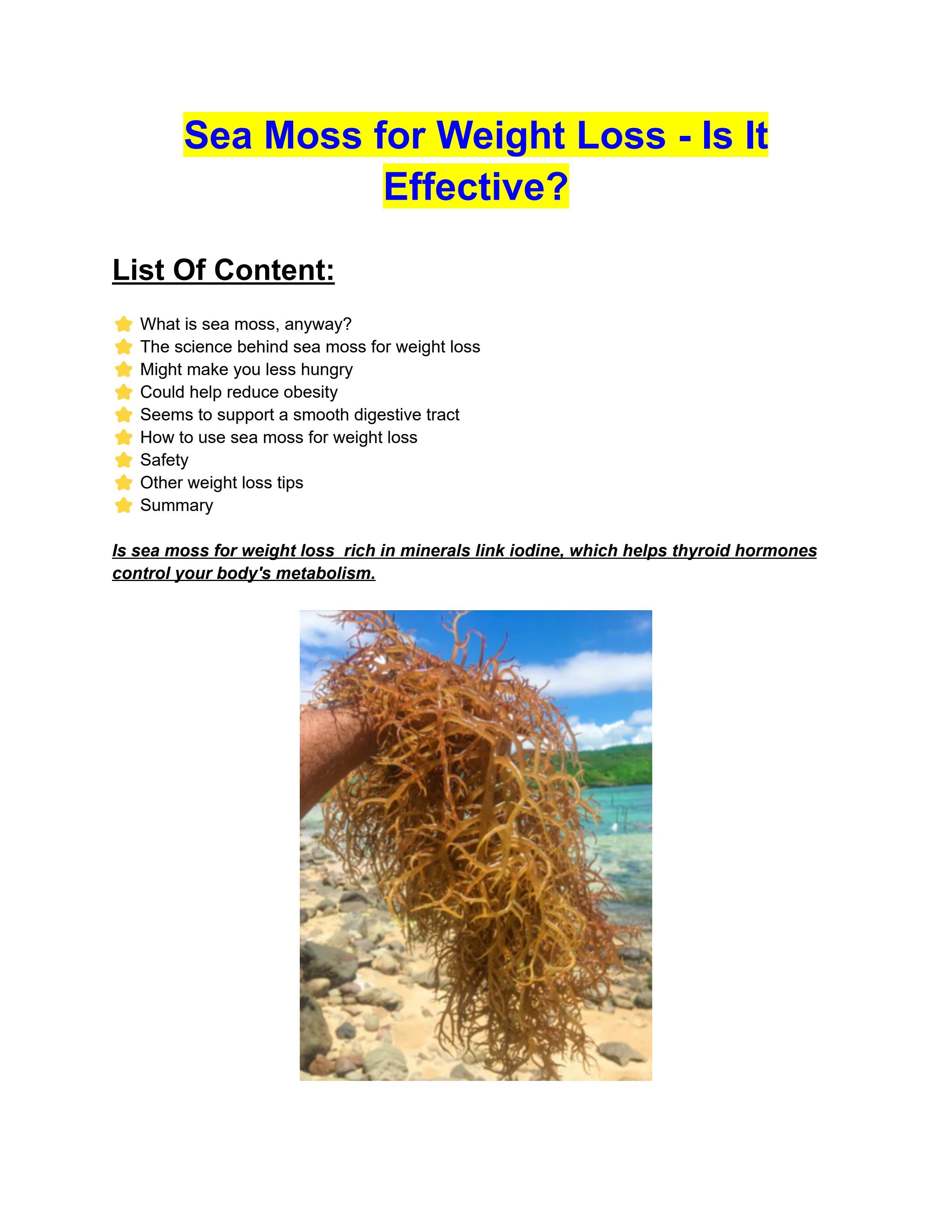 Sea Moss for Weight Loss Is It Effective? by supplementhealth2023 Issuu