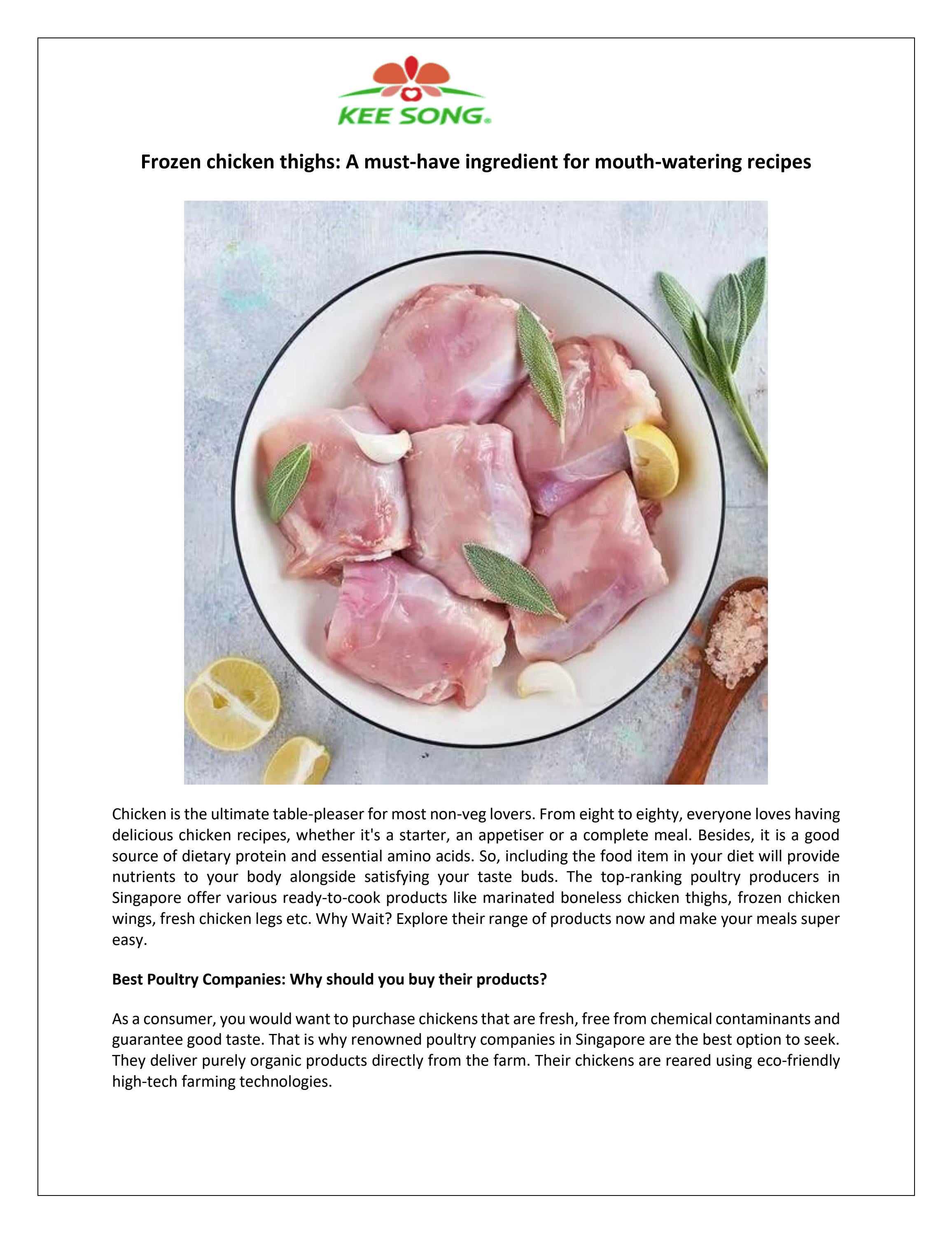 Frozen chicken thighs A musthave ingredient for mouthwatering