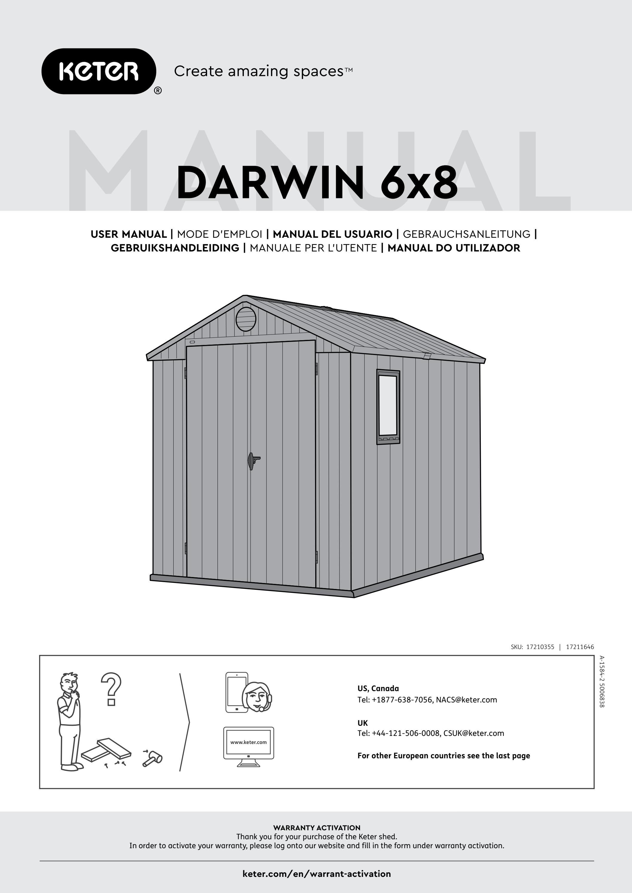 Staffa Ricambio Per Capanno Keter Darwin 6’x8’ – Colore Grafite, Nuova