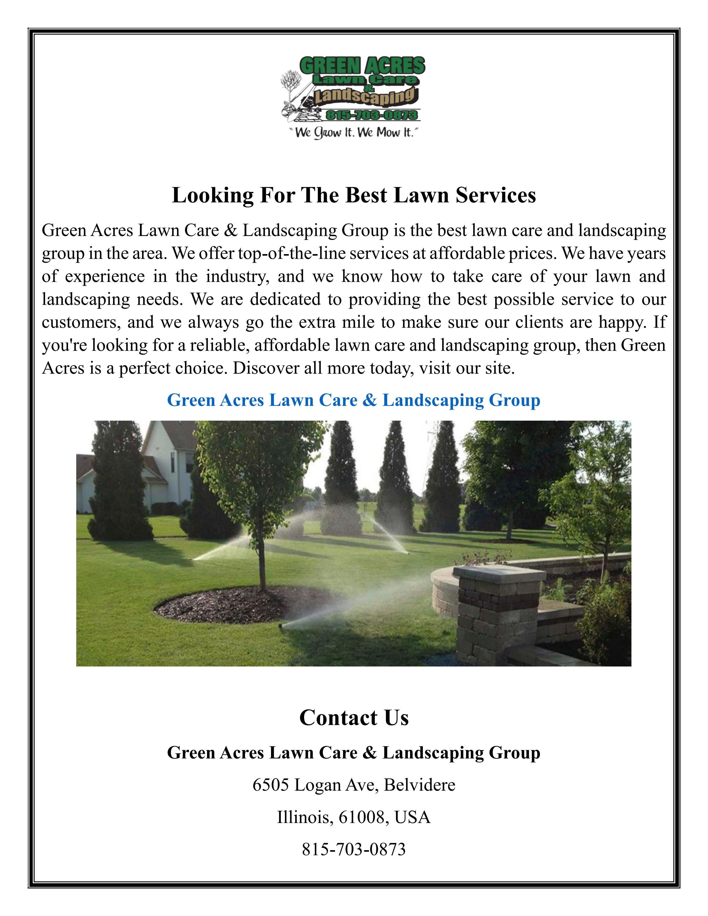 Looking For The Best Lawn Services by Green Acres Lawn Care
