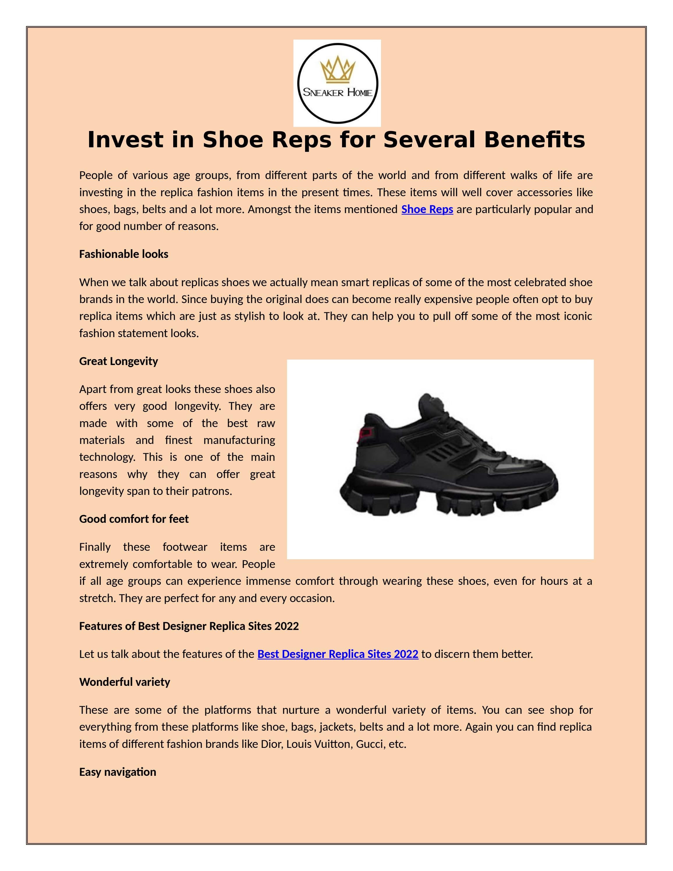 Invest in Shoe Reps for Several Benefits by SNEAKER HOMIE Issuu