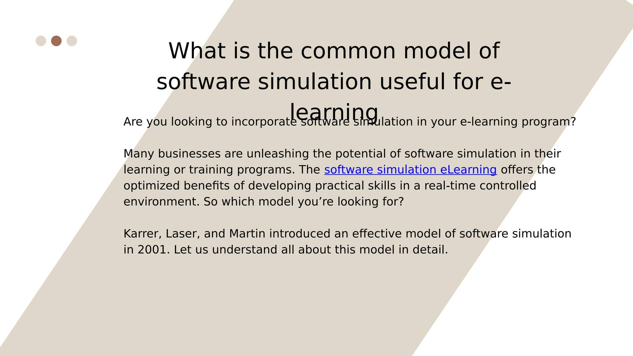 What is the common model of software simulation useful for e-learning ...