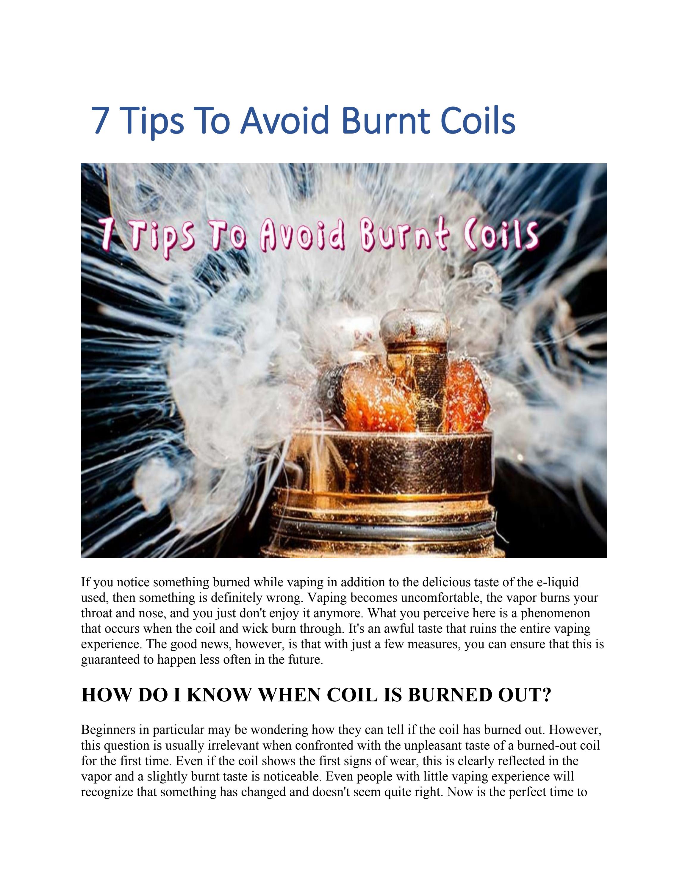 7 Tips To Avoid Burnt Coils by jamesbrown1122 Issuu