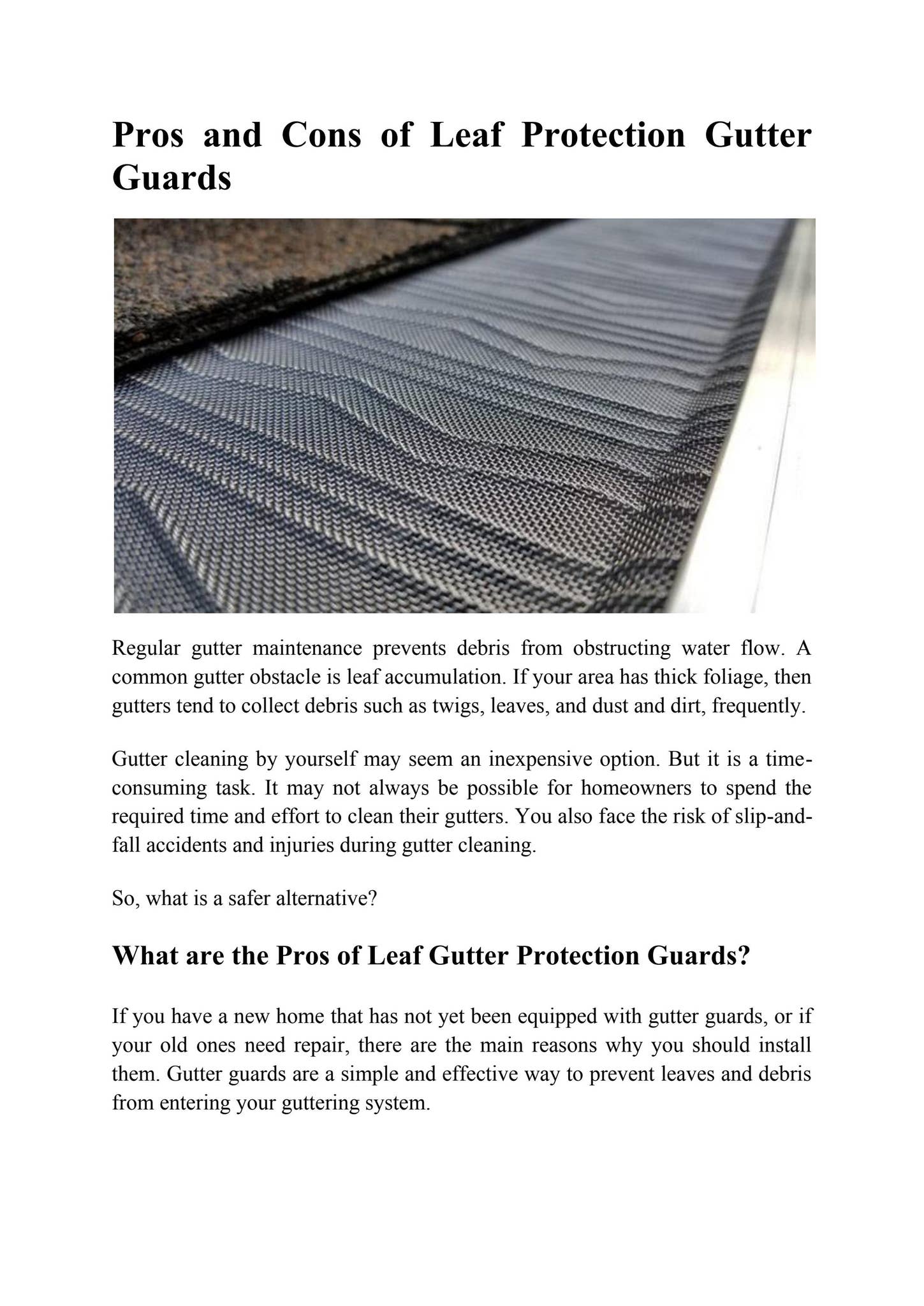Pros and Cons of Leaf Protection Gutter Guards by Royal Gutters - Issuu
