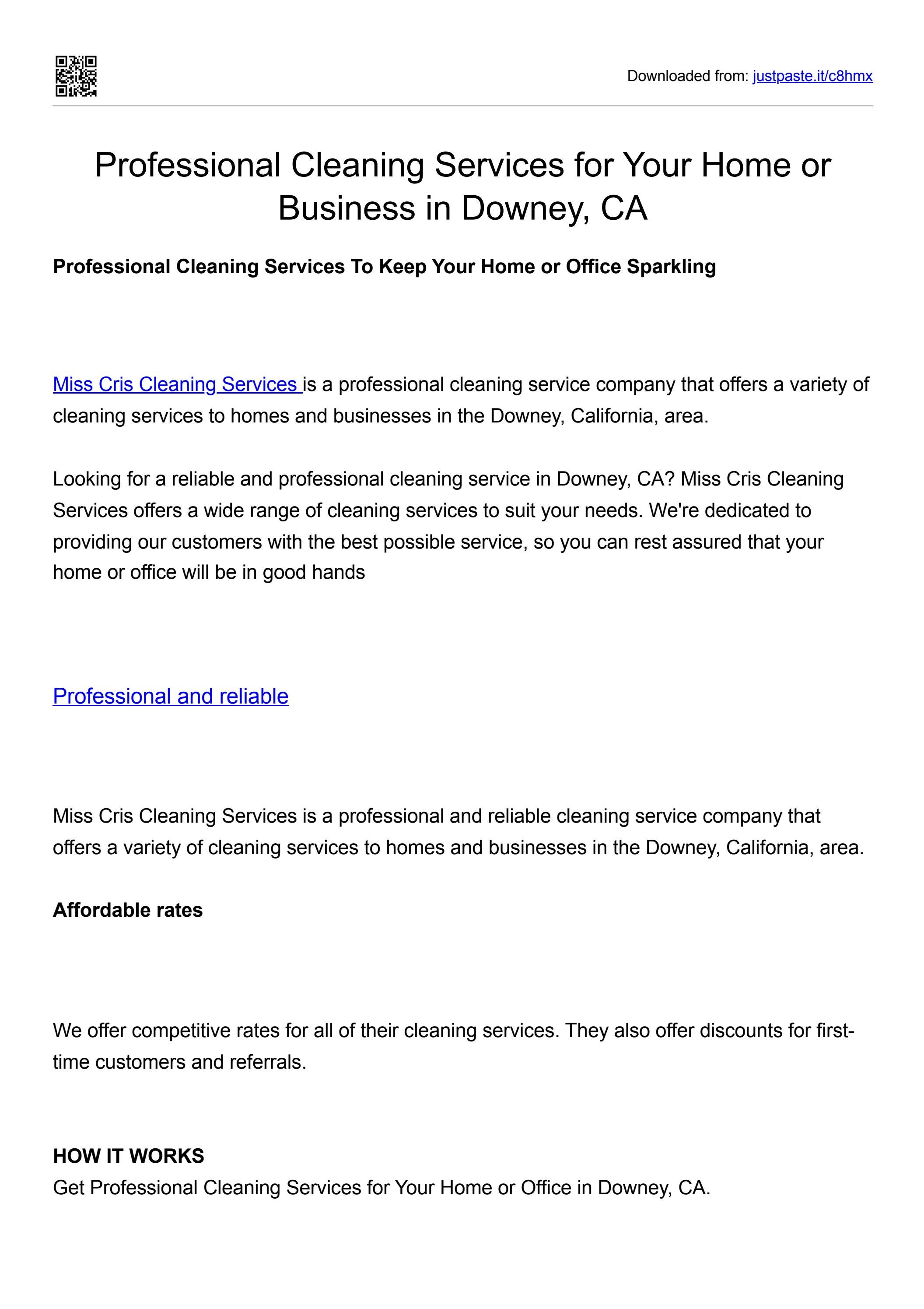 Professional Cleaning Services for Your Home or Business in Downey, CA