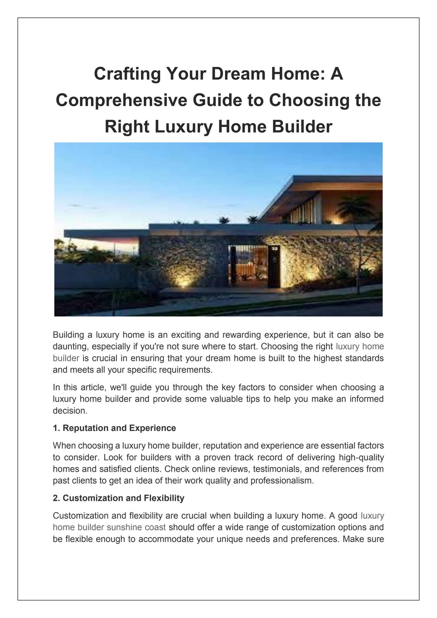 Crafting Your Dream Home: A Comprehensive Guide to Choosing the Right  Luxury Home Builder by Green Earth Homes - Issuu, image size:1449x2048