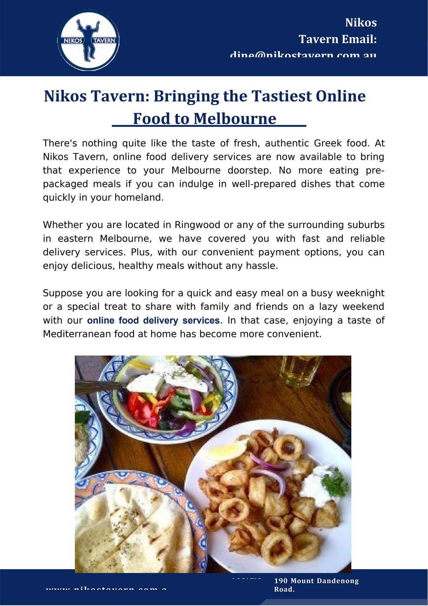 Nikos Tavern: Bringing the Tastiest Online Food to Melbourne by Nikos ...