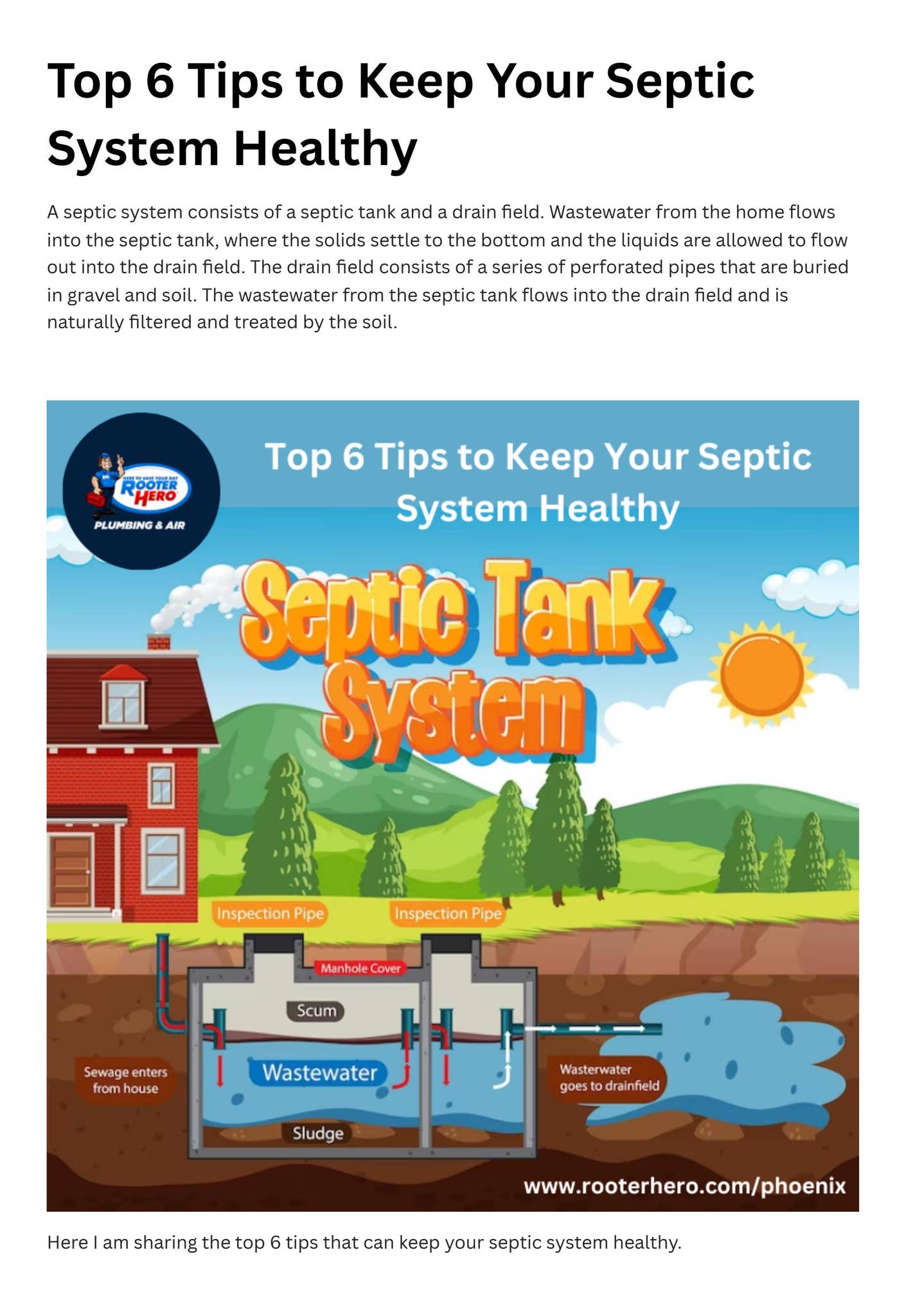 Septic Tank Tips Top 6 Tips to Keep Your Septic System Healthy by Rooter Hero Plumbing ...