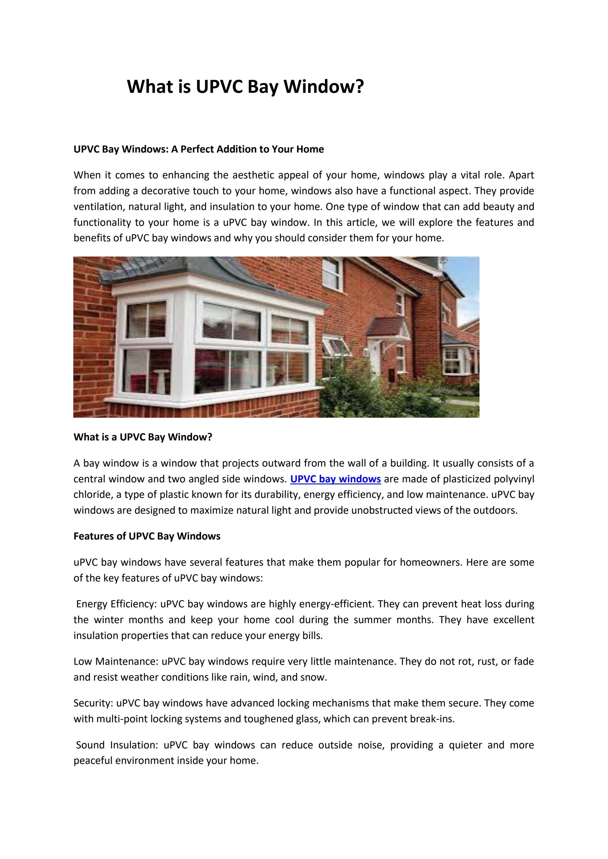 What is UPVC Bay Window? by simtaastrix - Issuu
