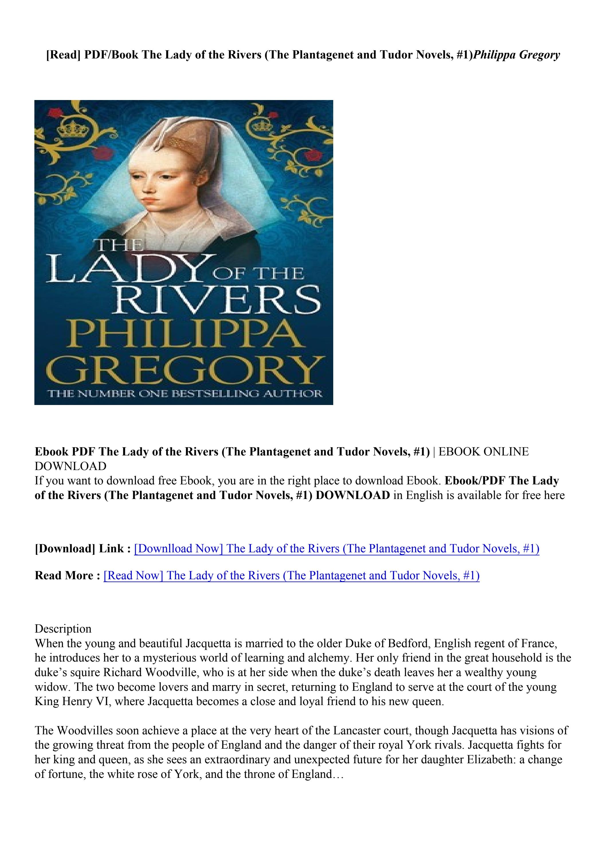 Download Book The Lady of the Rivers (The and Tudor Novels