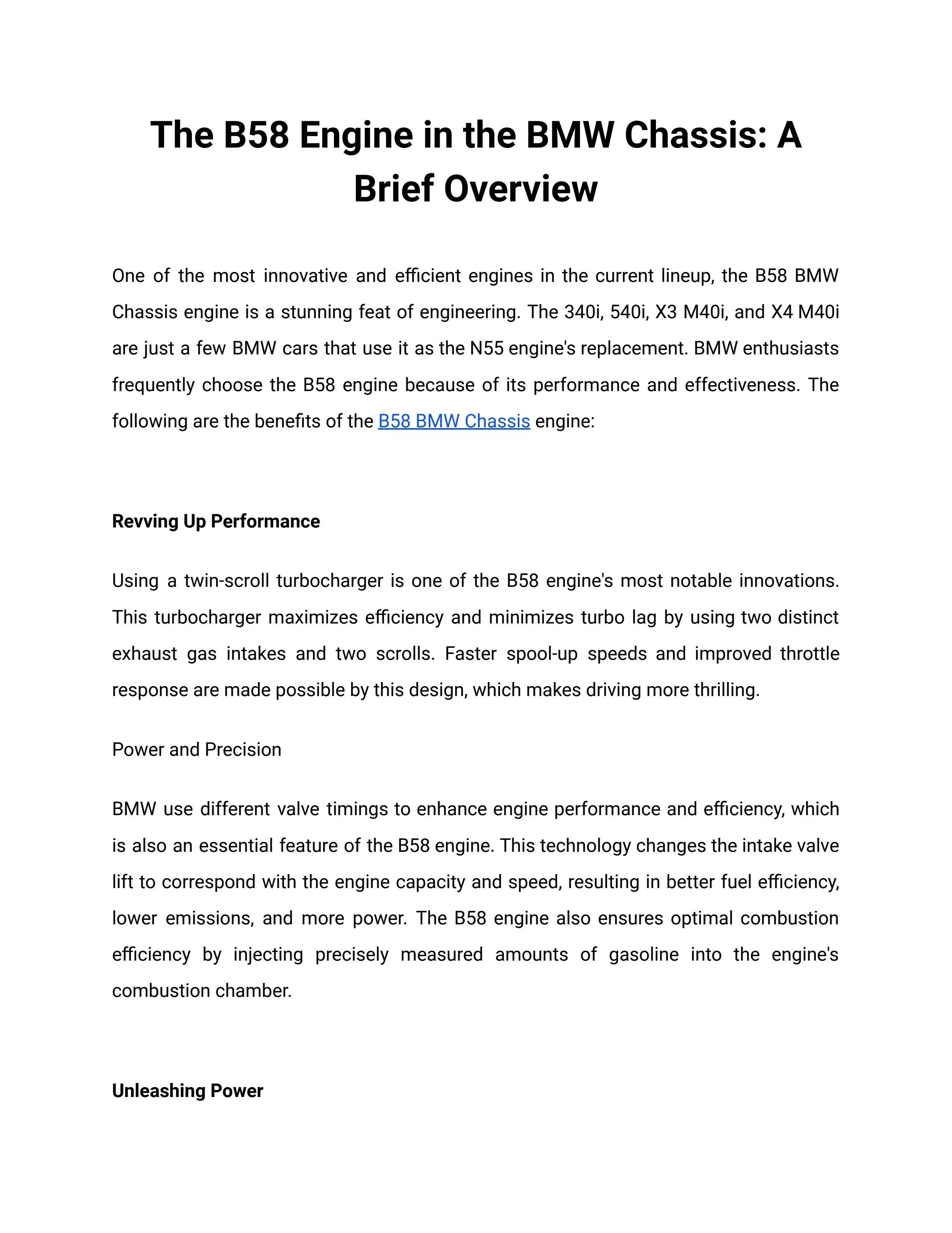 The B58 Engine in the BMW Chassis A Brief Overview by Paradigm Engineering Issuu